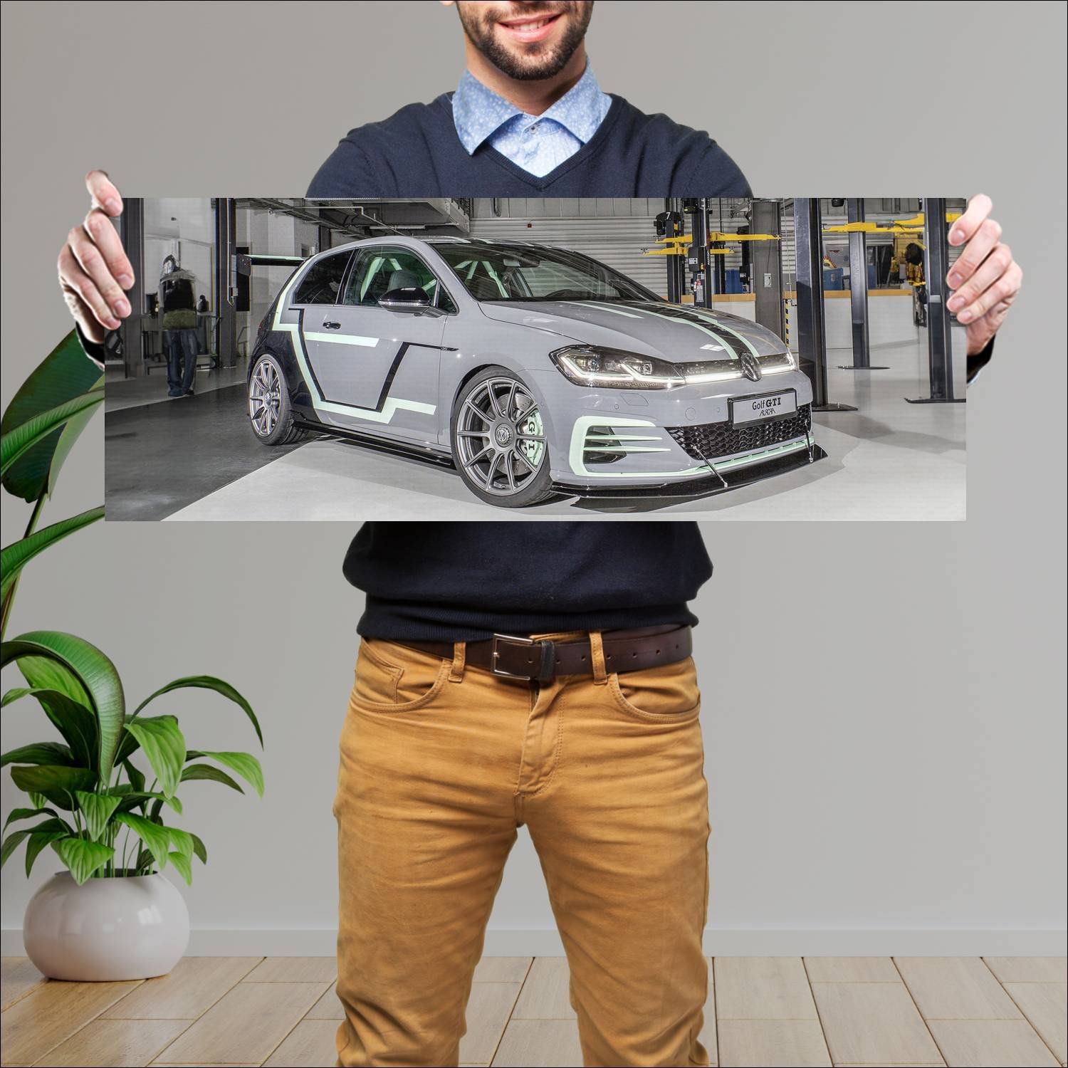 Cuadro grande 30x80cm 2019 volkswagen golf gti aur 651 Volkswagen