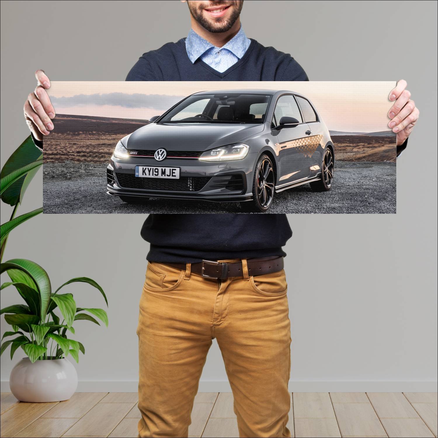 Cuadro grande 30x80cm 2019 volkswagen golf gti tcr 656 Volkswagen