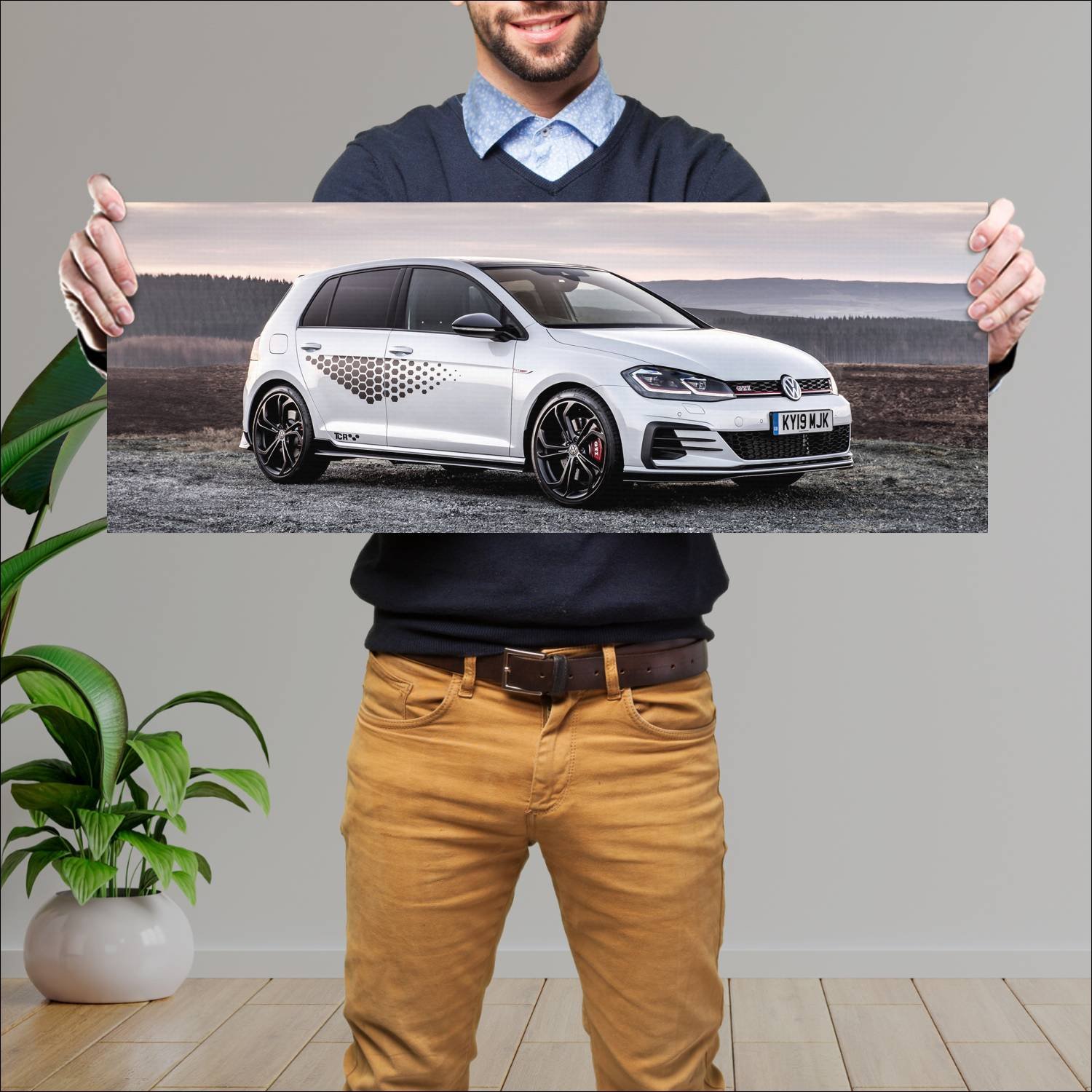 Cuadro grande 30x80cm 2019 volkswagen golf gti tcr 658 Volkswagen