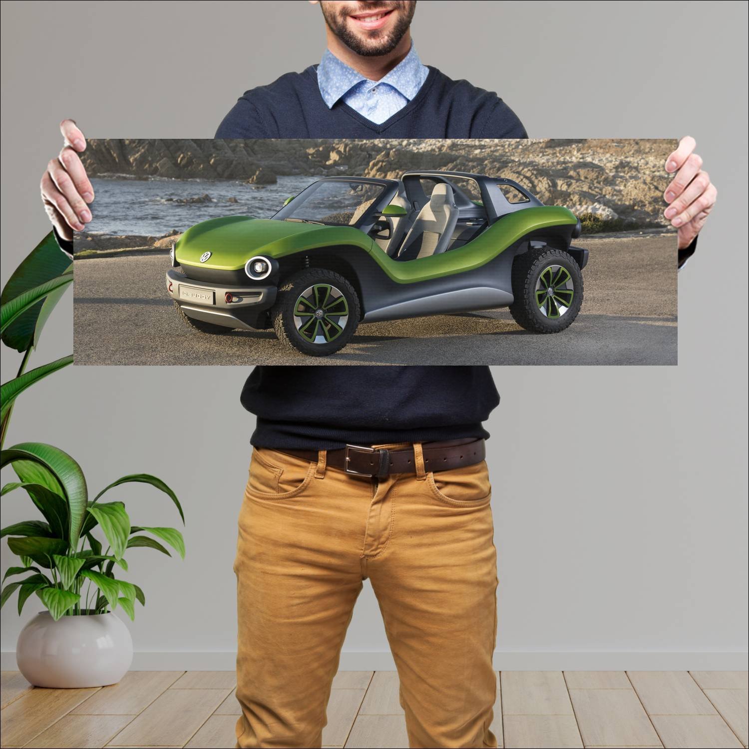 Cuadro grande 30x80cm 2019 volkswagen id buggy con 663 Volkswagen