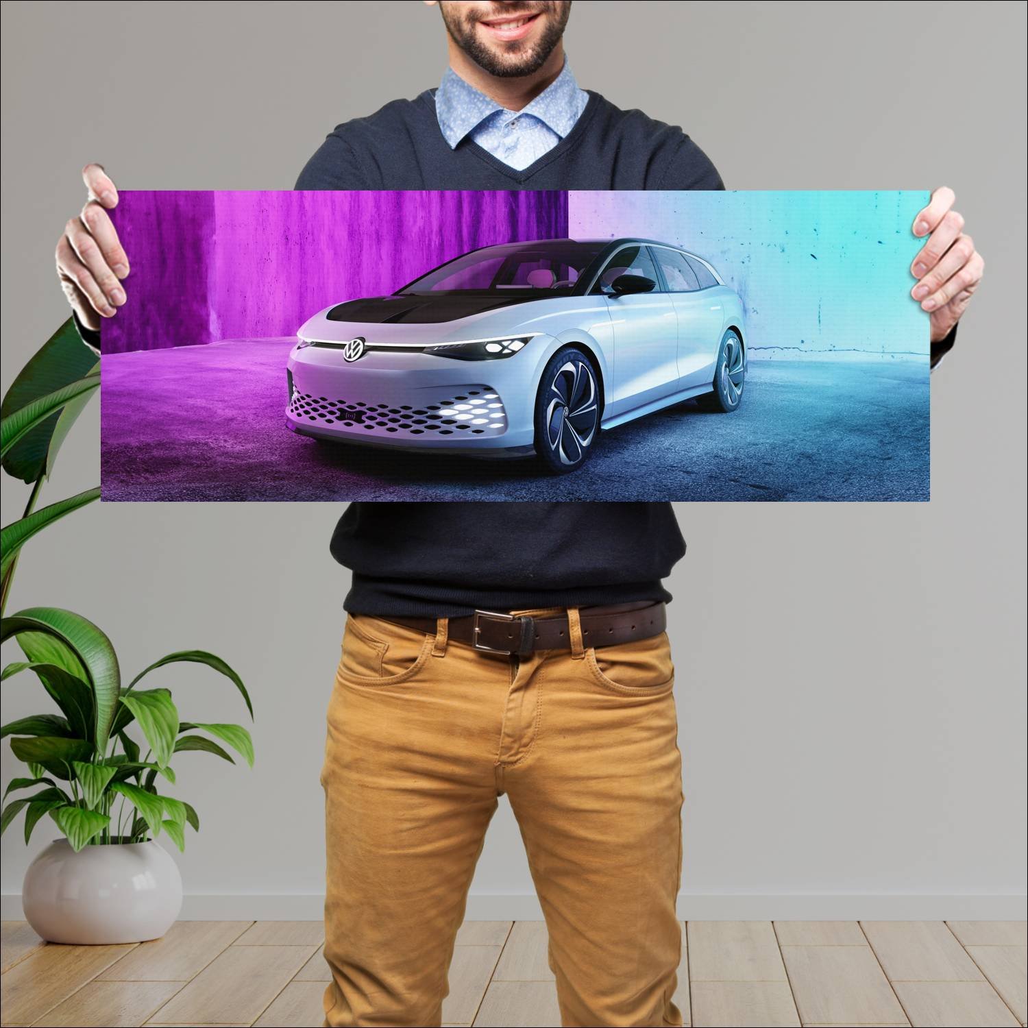 Cuadro grande 30x80cm 2019 volkswagen id space viz 665 Volkswagen