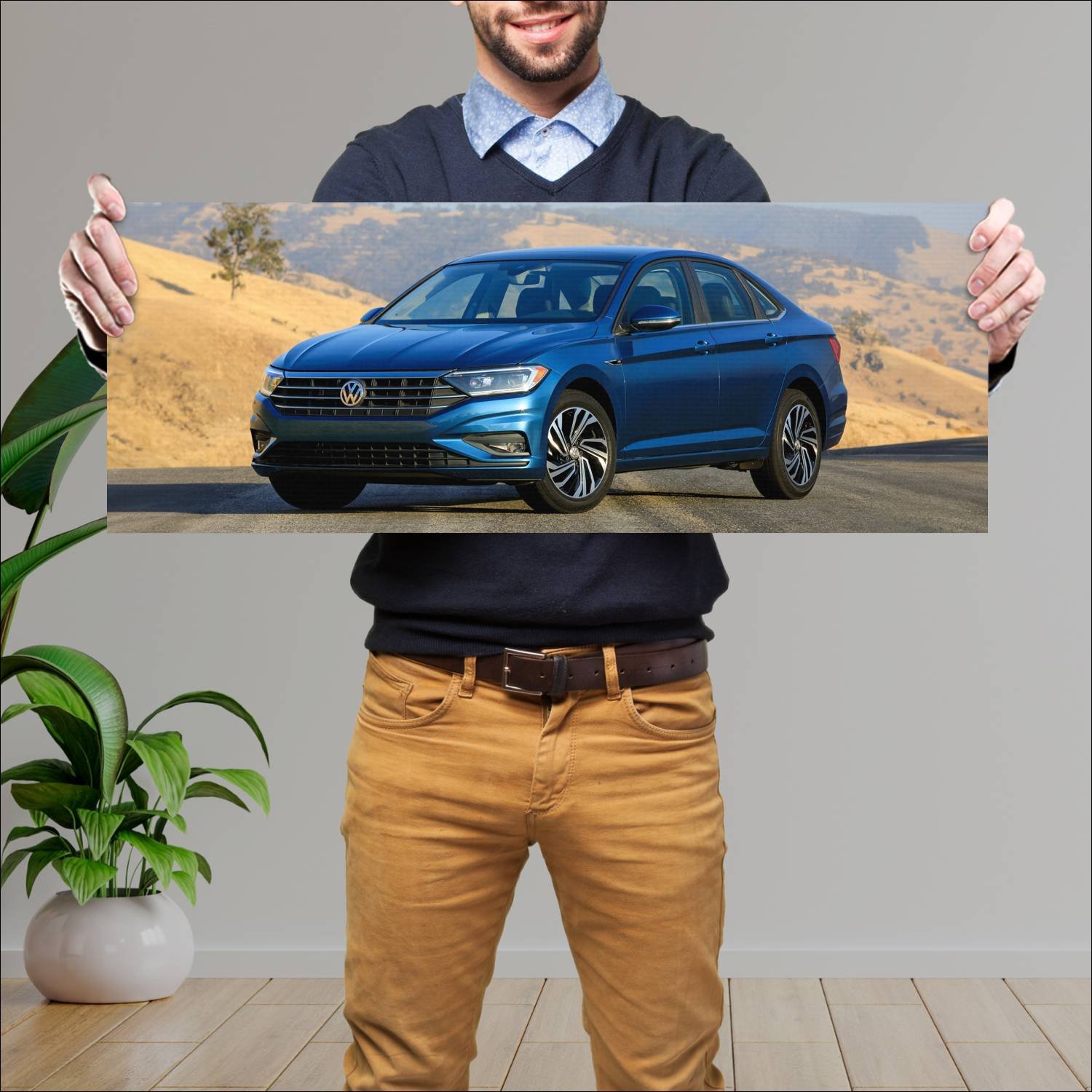 Cuadro grande 30x80cm 2019 volkswagen jetta auto 666 Volkswagen