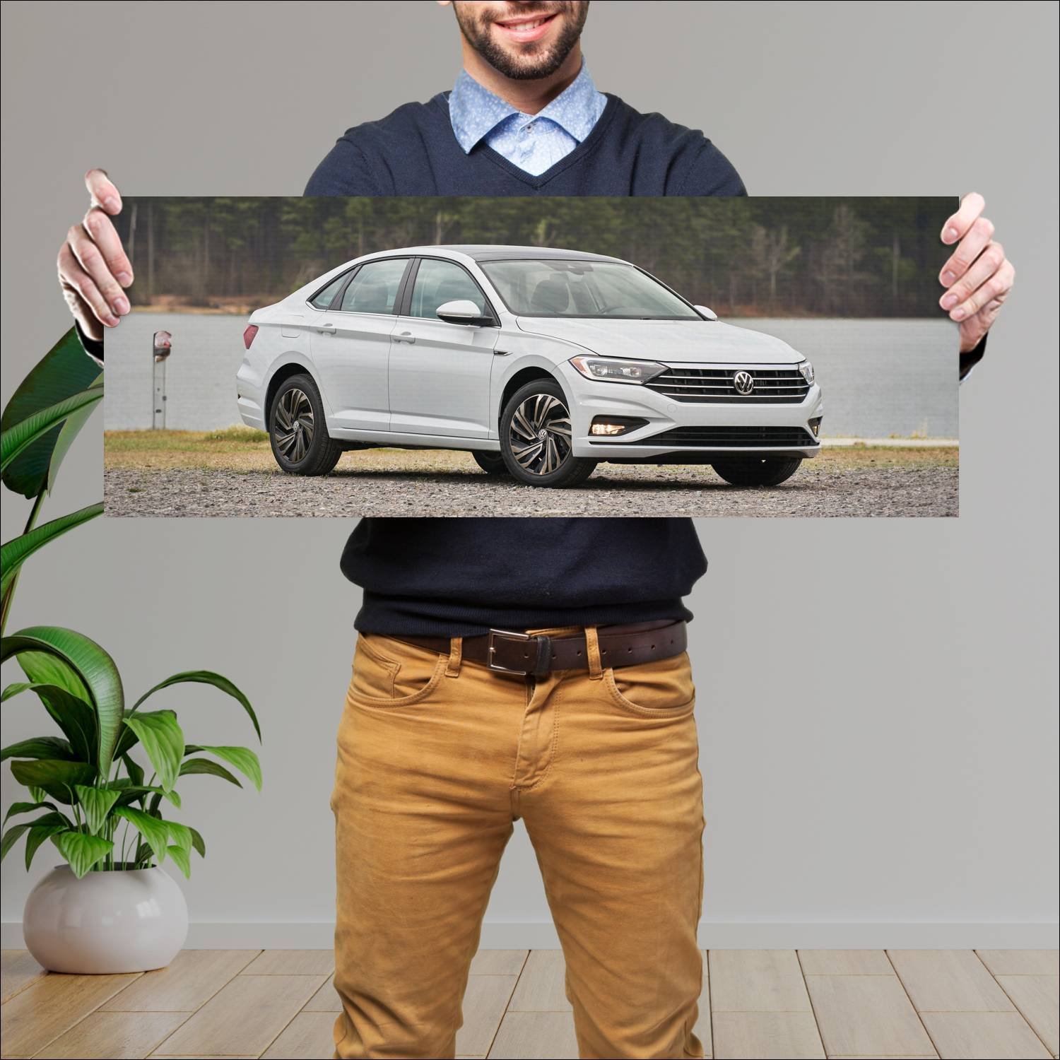 Cuadro grande 30x80cm 2019 volkswagen jetta auto 667 Volkswagen