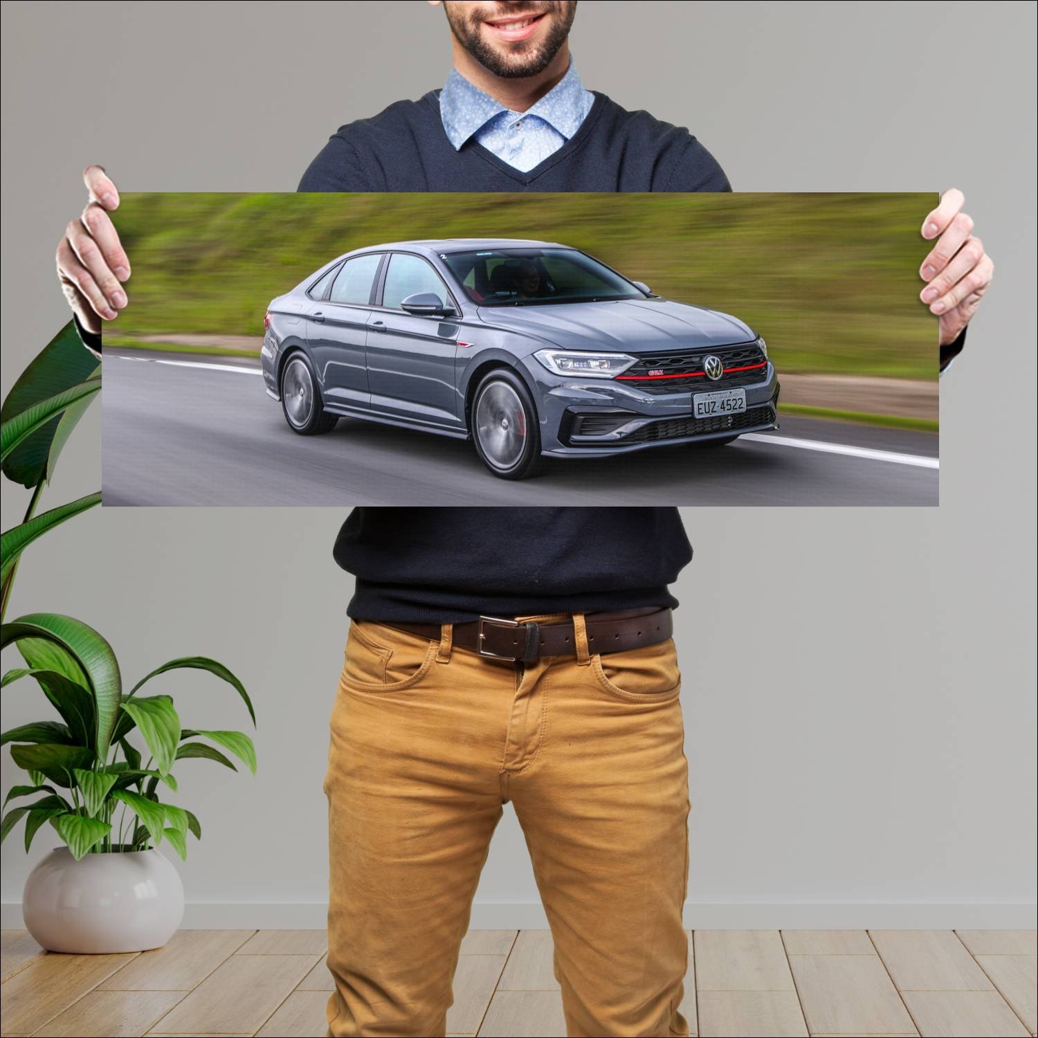 Cuadro grande 30x80cm 2019 volkswagen jetta gli br 674 Volkswagen