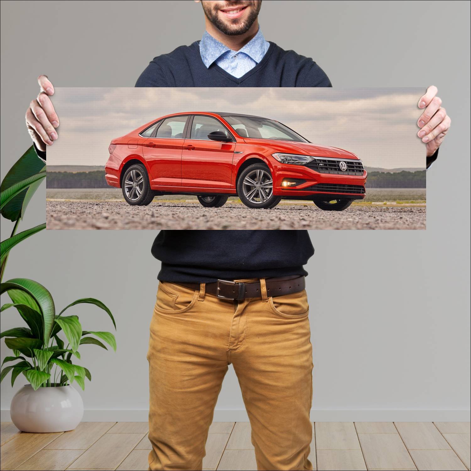 Cuadro grande 30x80cm 2019 volkswagen jetta r line 676 Volkswagen