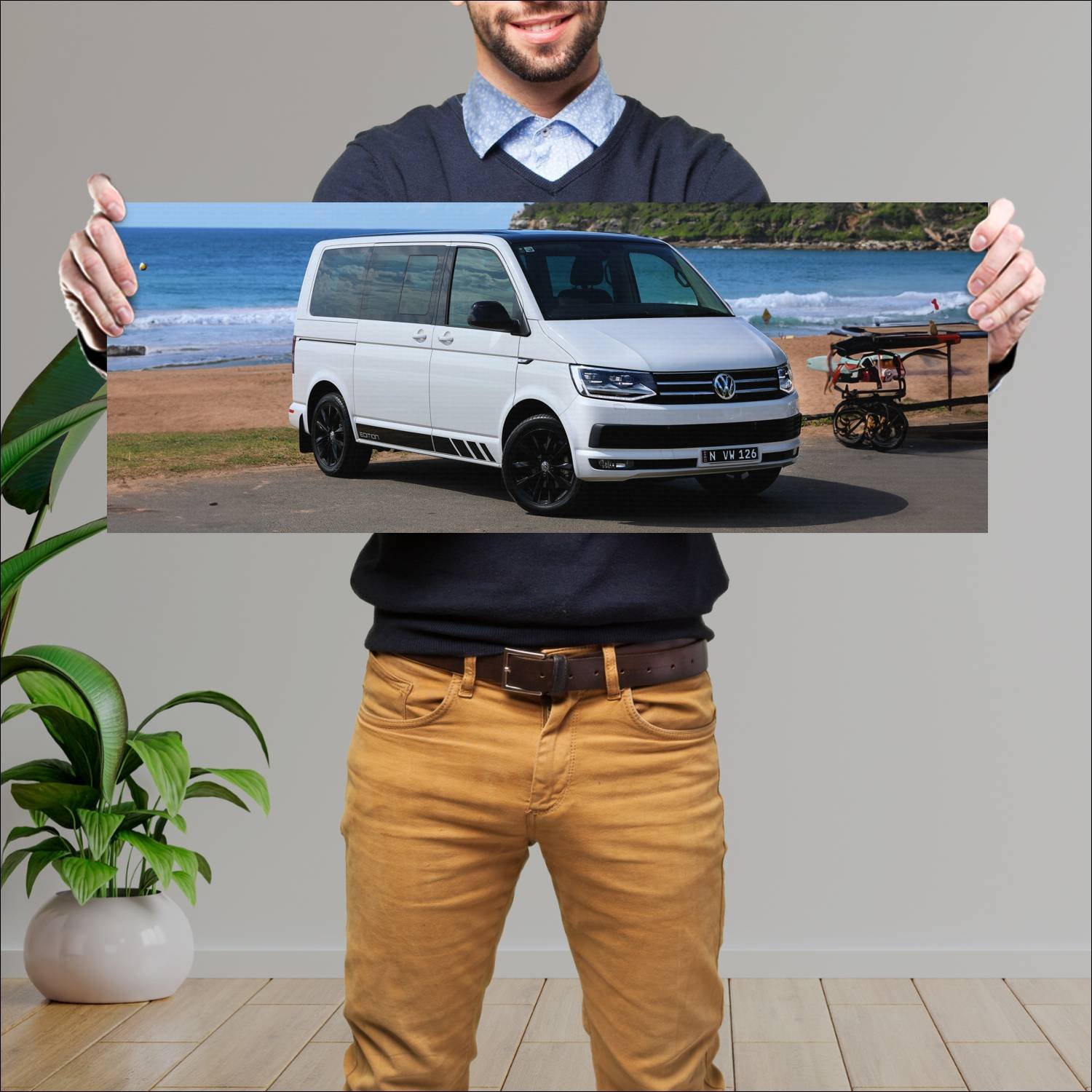 Cuadro grande 30x80cm 2019 volkswagen multivan bla 680 Volkswagen