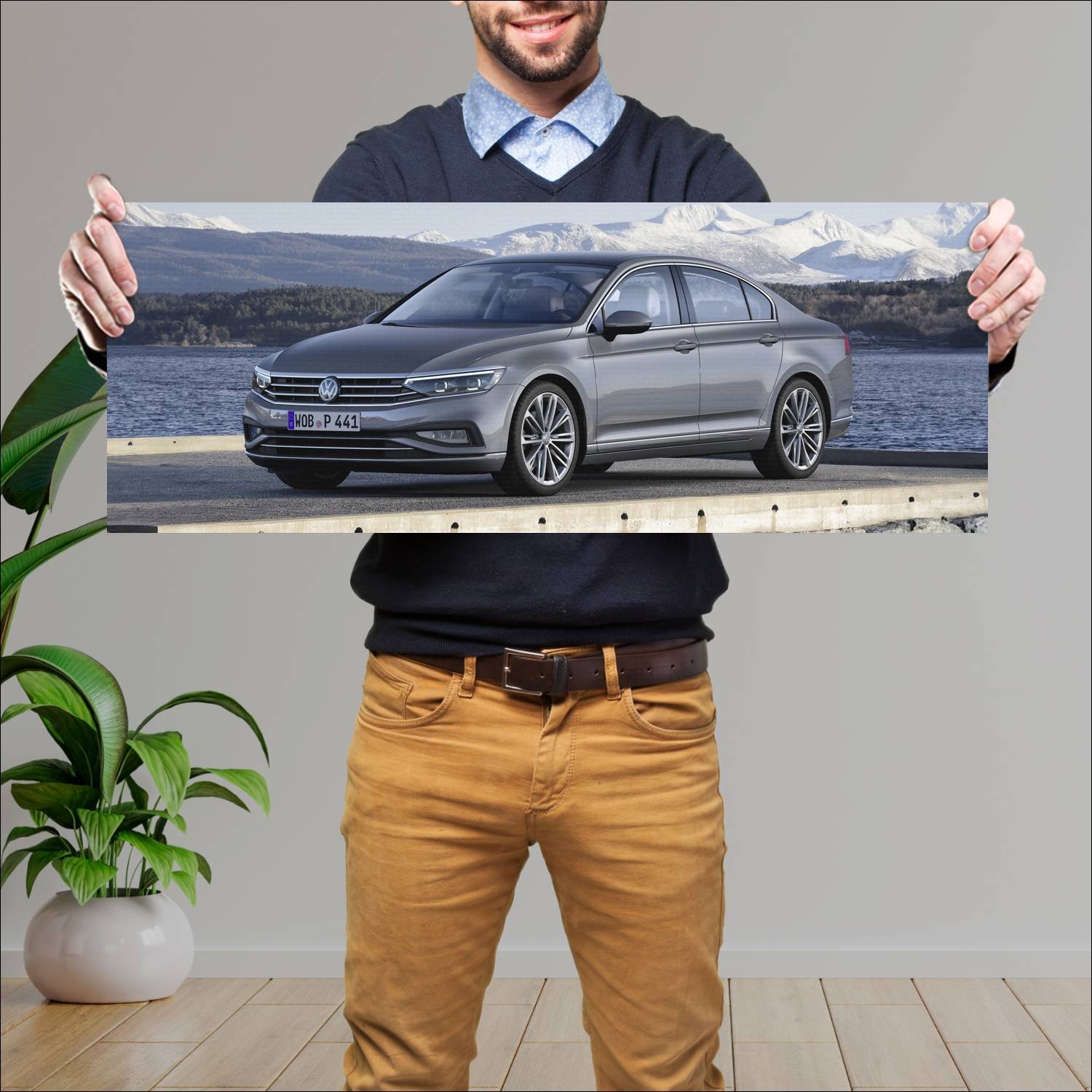 Cuadro grande 30x80cm 2019 volkswagen passat auto 682 Volkswagen