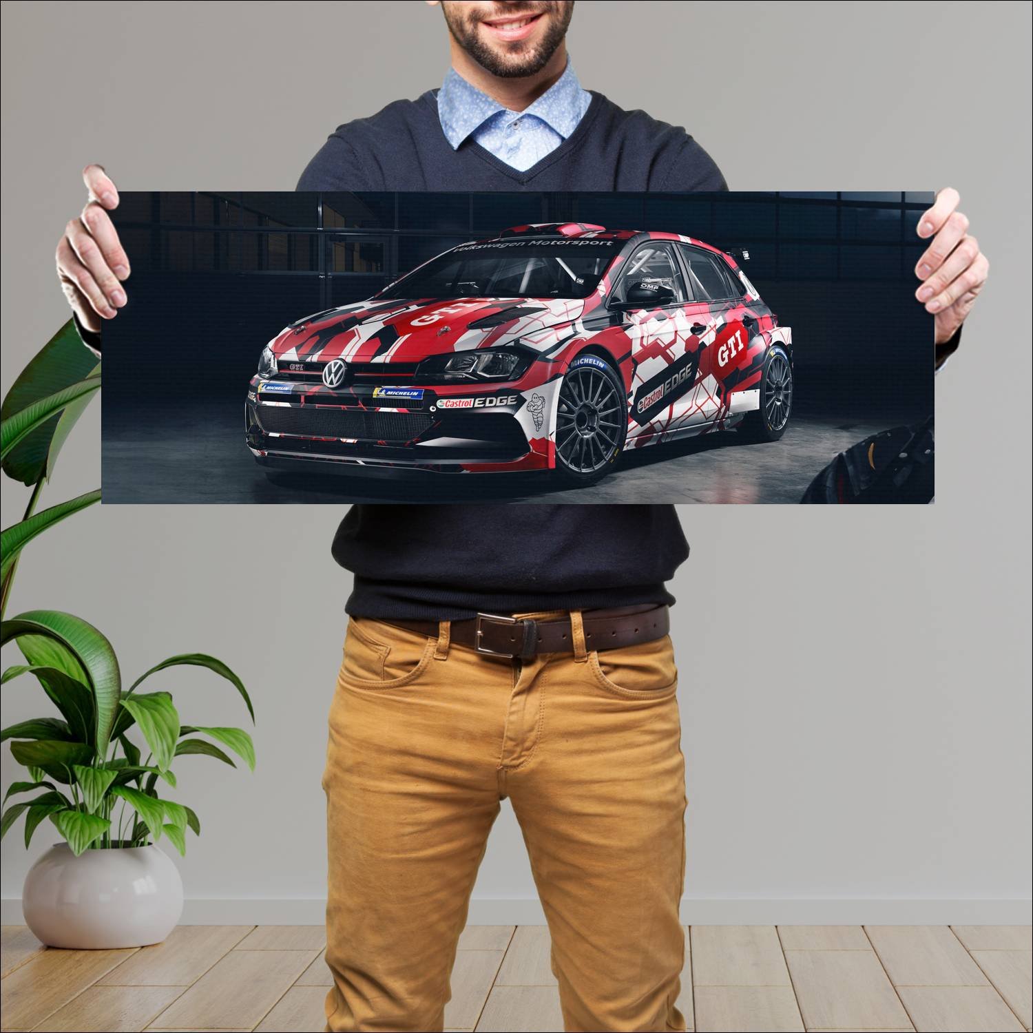 Cuadro grande 30x80cm 2019 volkswagen polo gti r5 697 Volkswagen