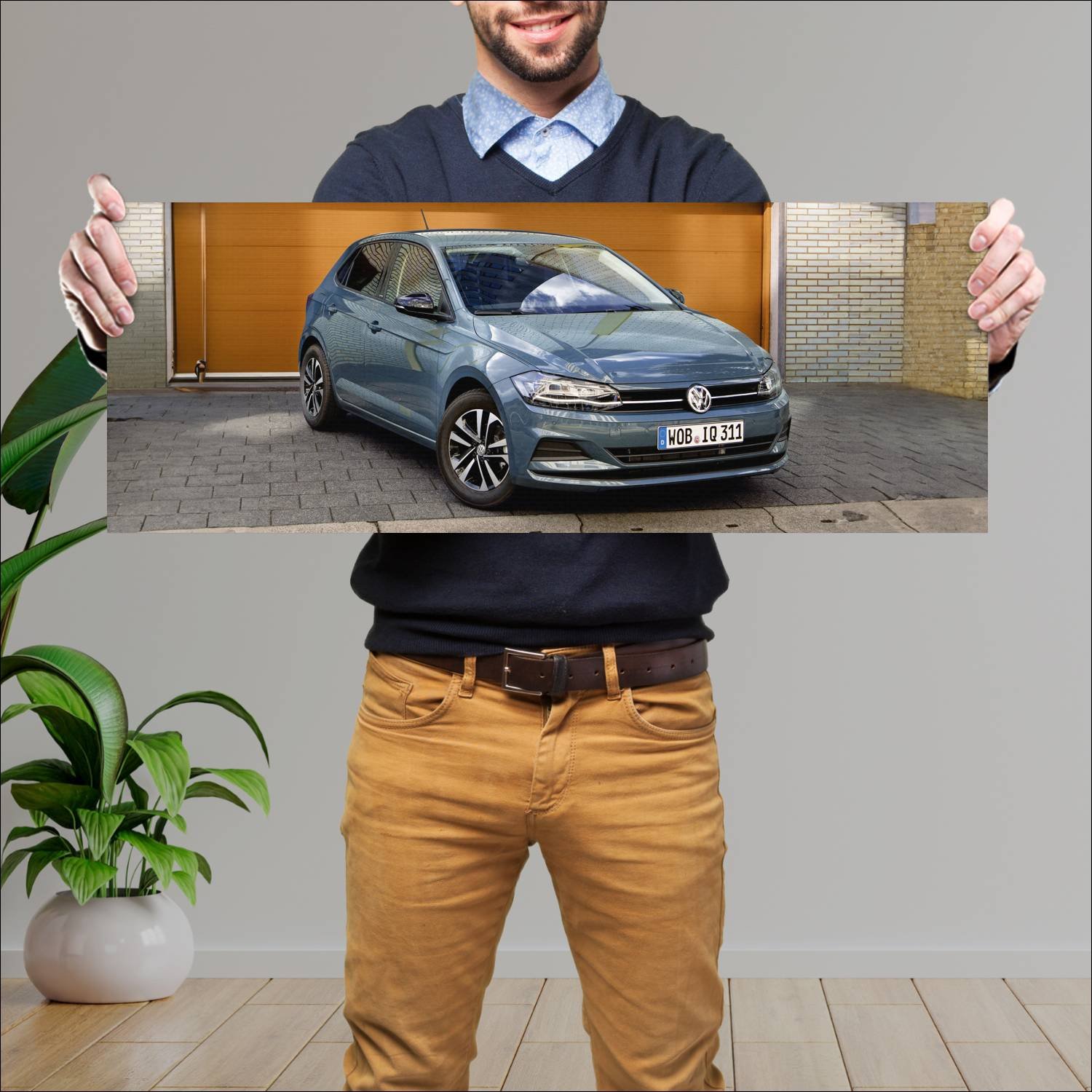 Cuadro grande 30x80cm 2019 volkswagen polo iq driv 698 Volkswagen