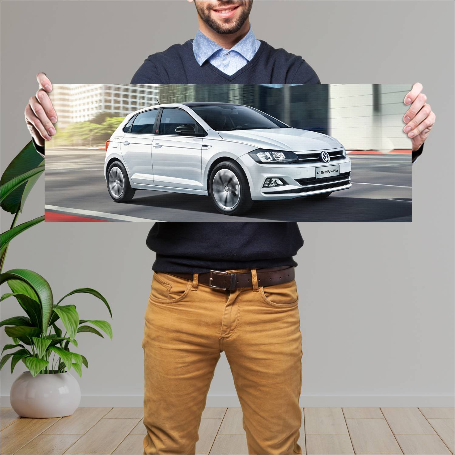 Cuadro grande 30x80cm 2019 volkswagen polo plus cn 699 Volkswagen