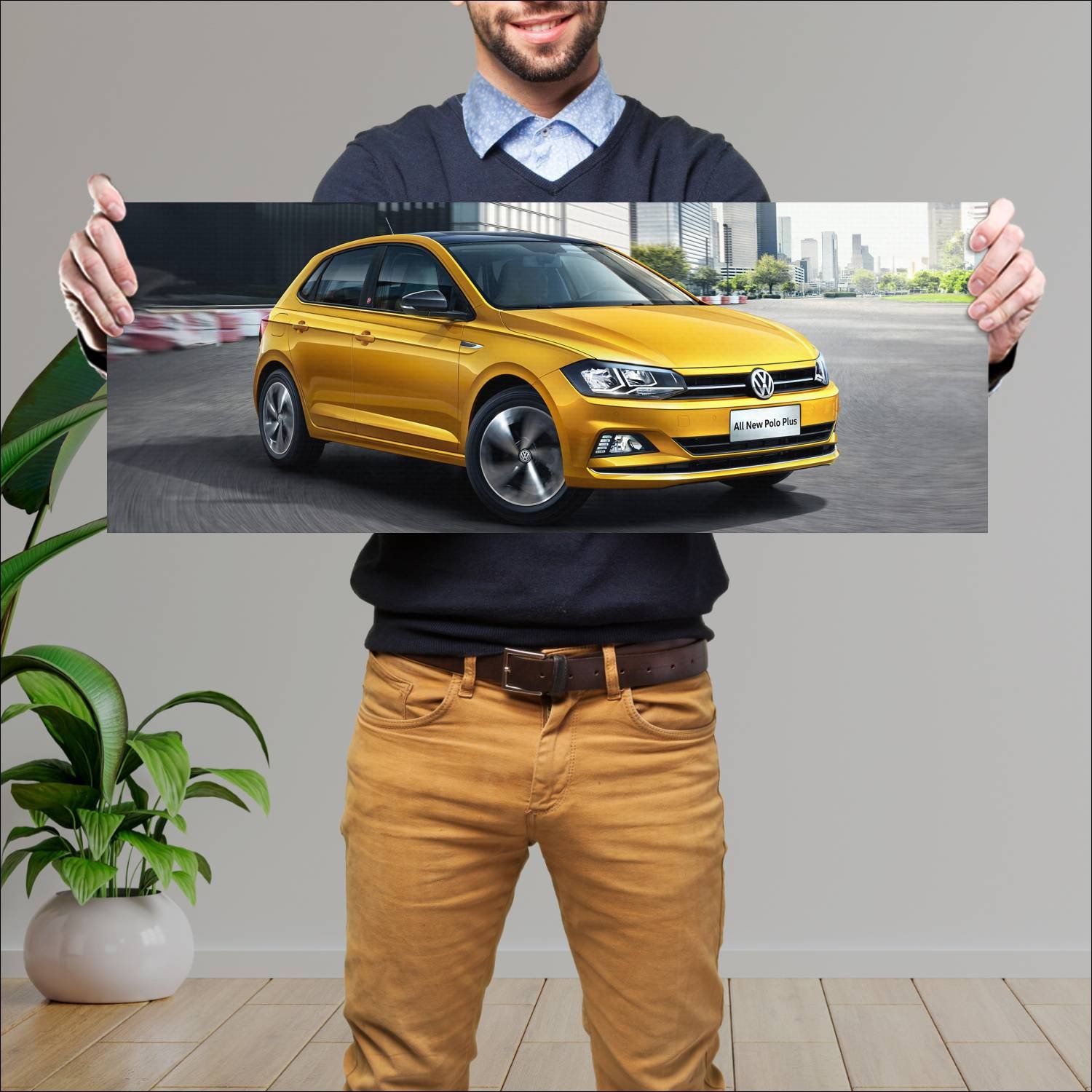 Cuadro grande 30x80cm 2019 volkswagen polo plus cn 700 Volkswagen