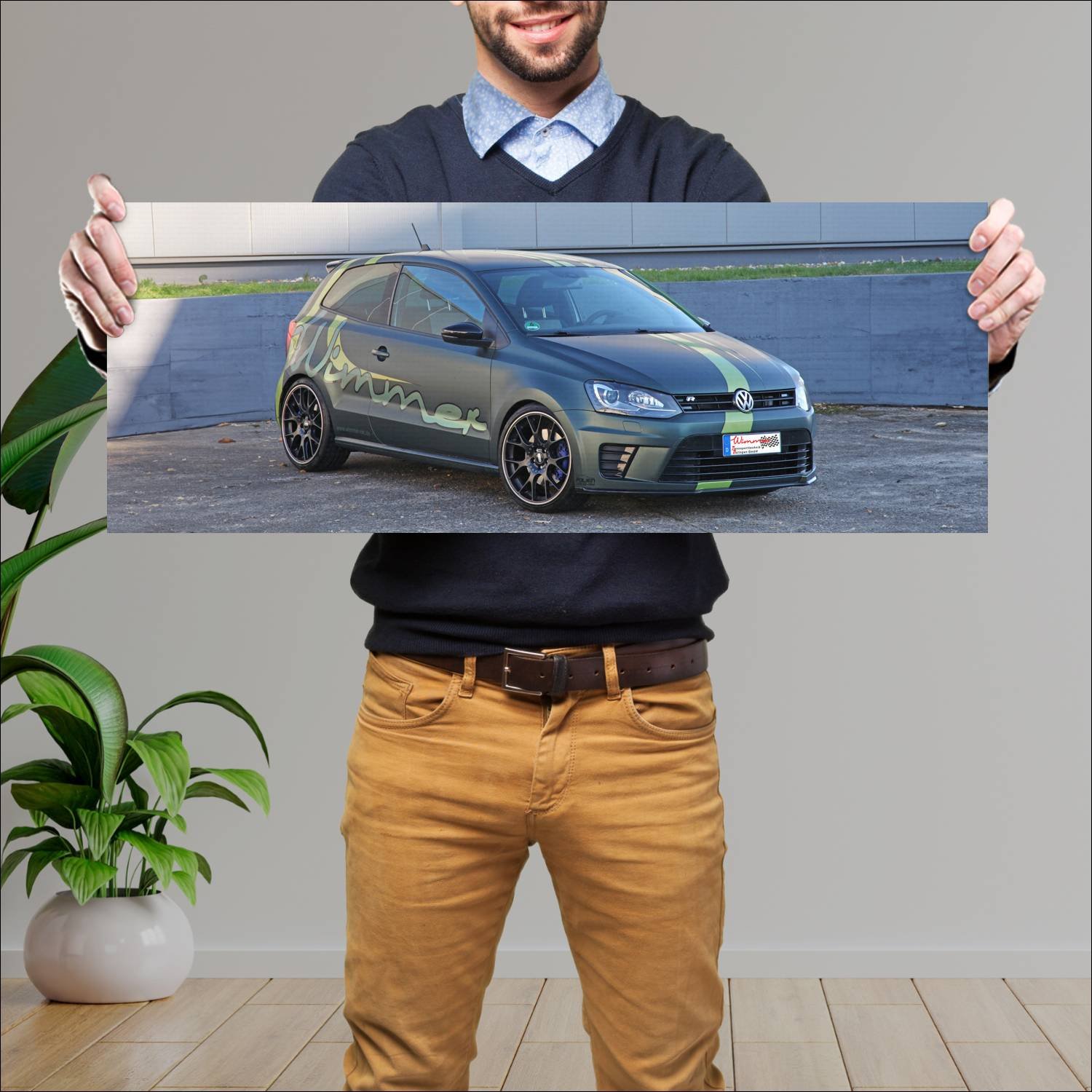 Cuadro grande 30x80cm 2019 volkswagen polo r wrc s 701 Volkswagen