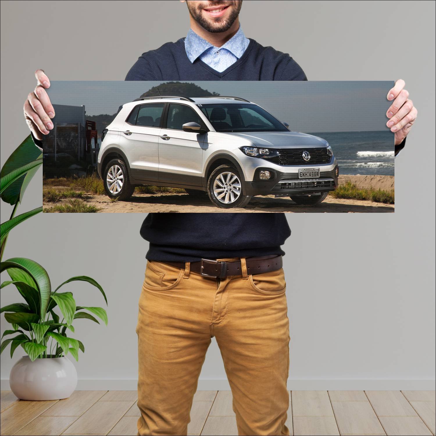 Cuadro grande 30x80cm 2019 volkswagen t cross br 9 707 Volkswagen