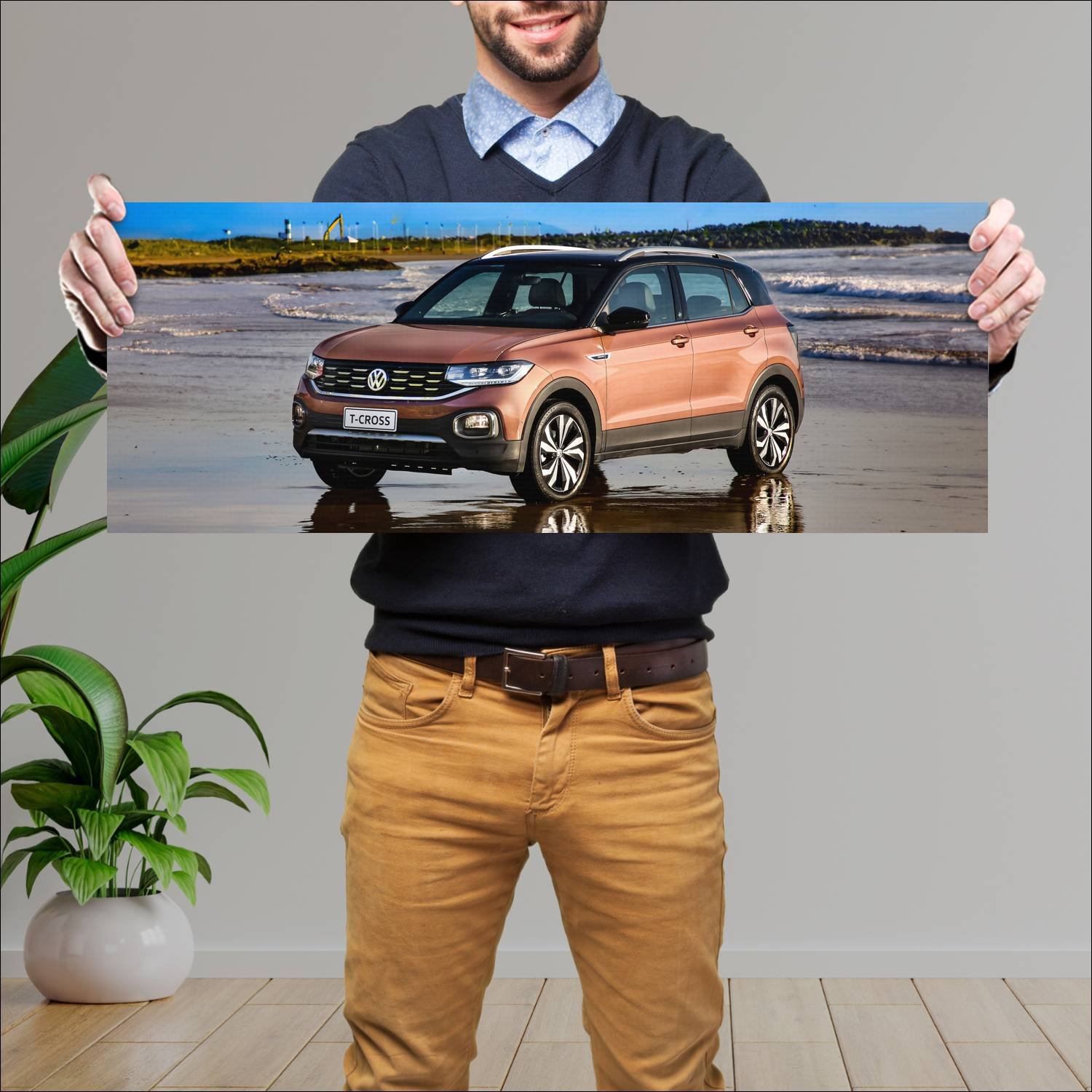 Cuadro grande 30x80cm 2019 volkswagen t cross br 9 708 Volkswagen