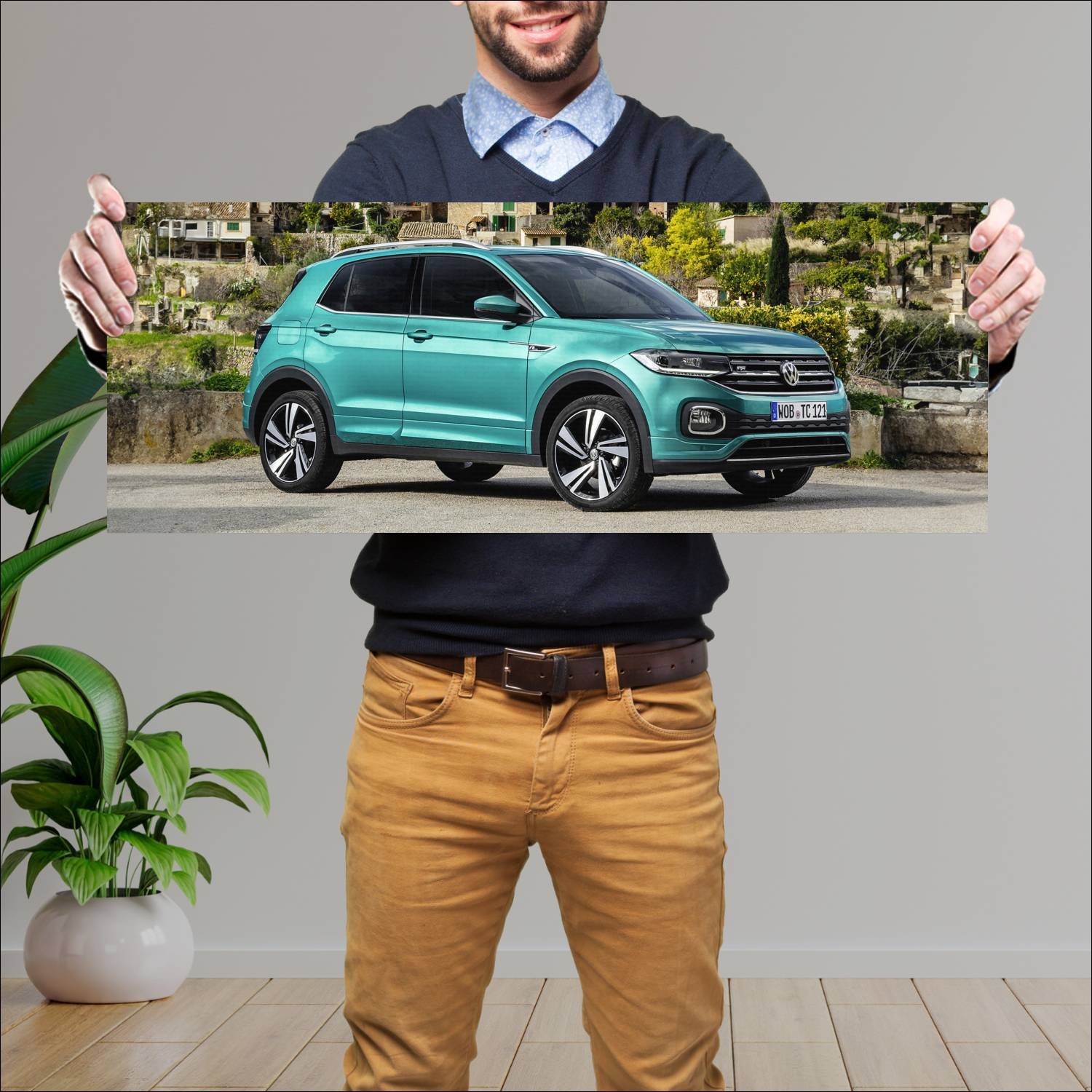 Cuadro grande 30x80cm 2019 volkswagen t cross r li 711 Volkswagen