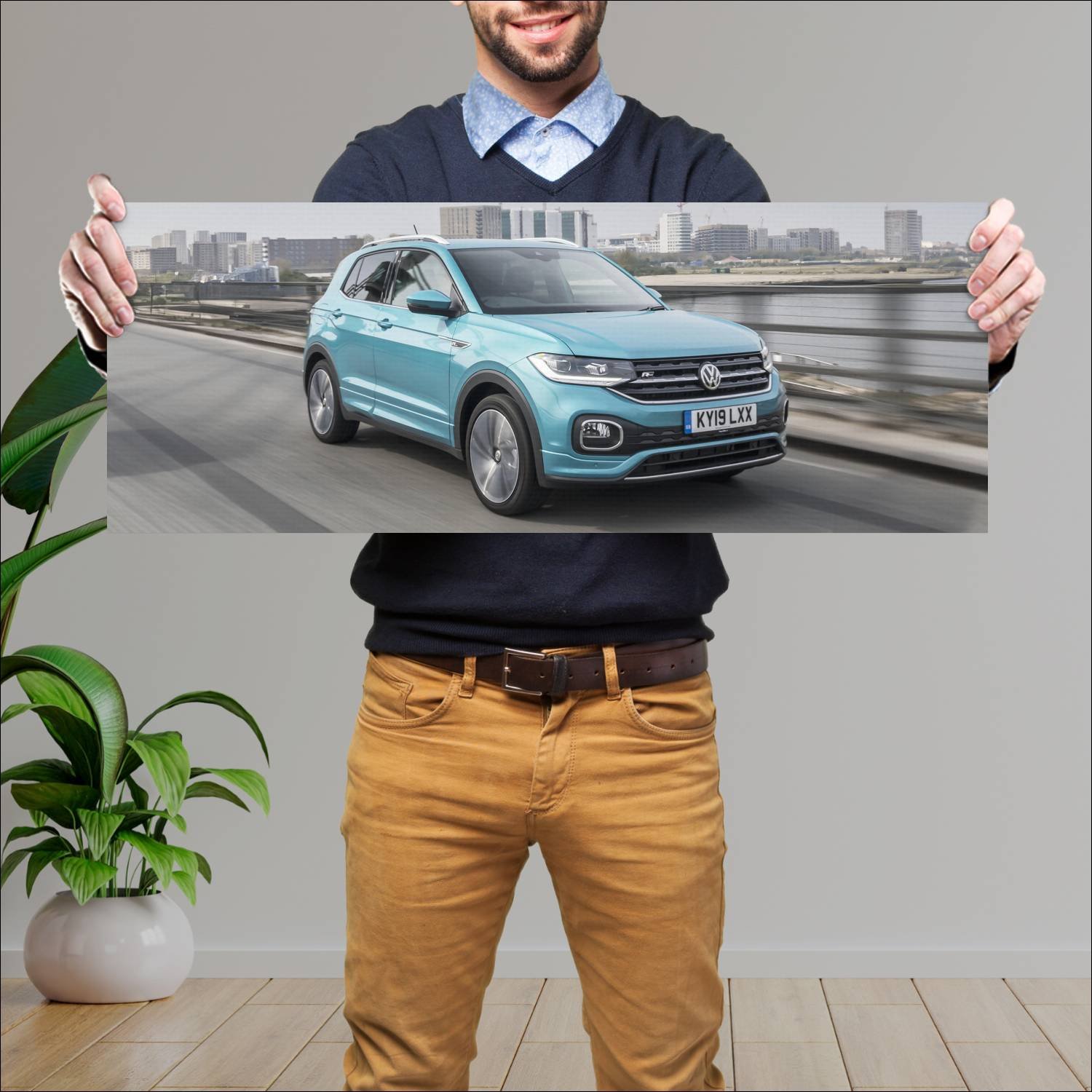 Cuadro grande 30x80cm 2019 volkswagen t cross r li 712 Volkswagen