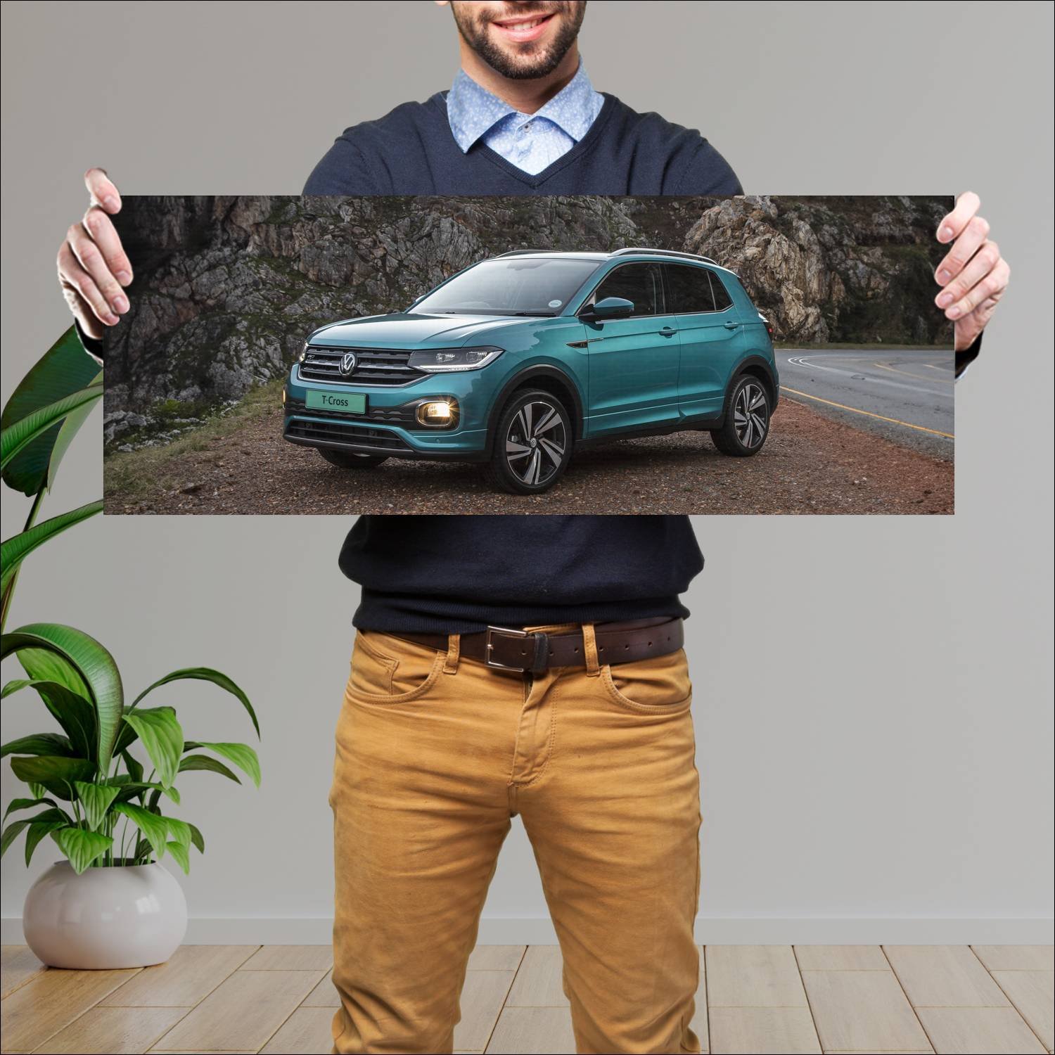 Cuadro grande 30x80cm 2019 volkswagen t cross r li 713 Volkswagen