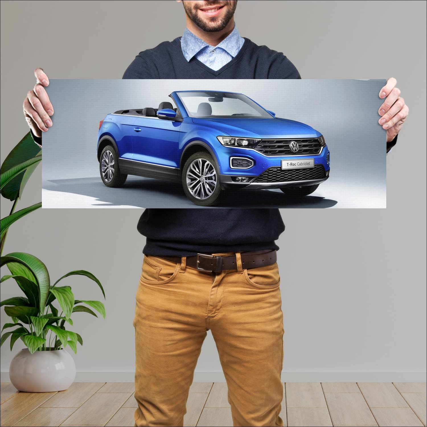 Cuadro grande 30x80cm 2019 volkswagen t roc cabrio 716 Volkswagen