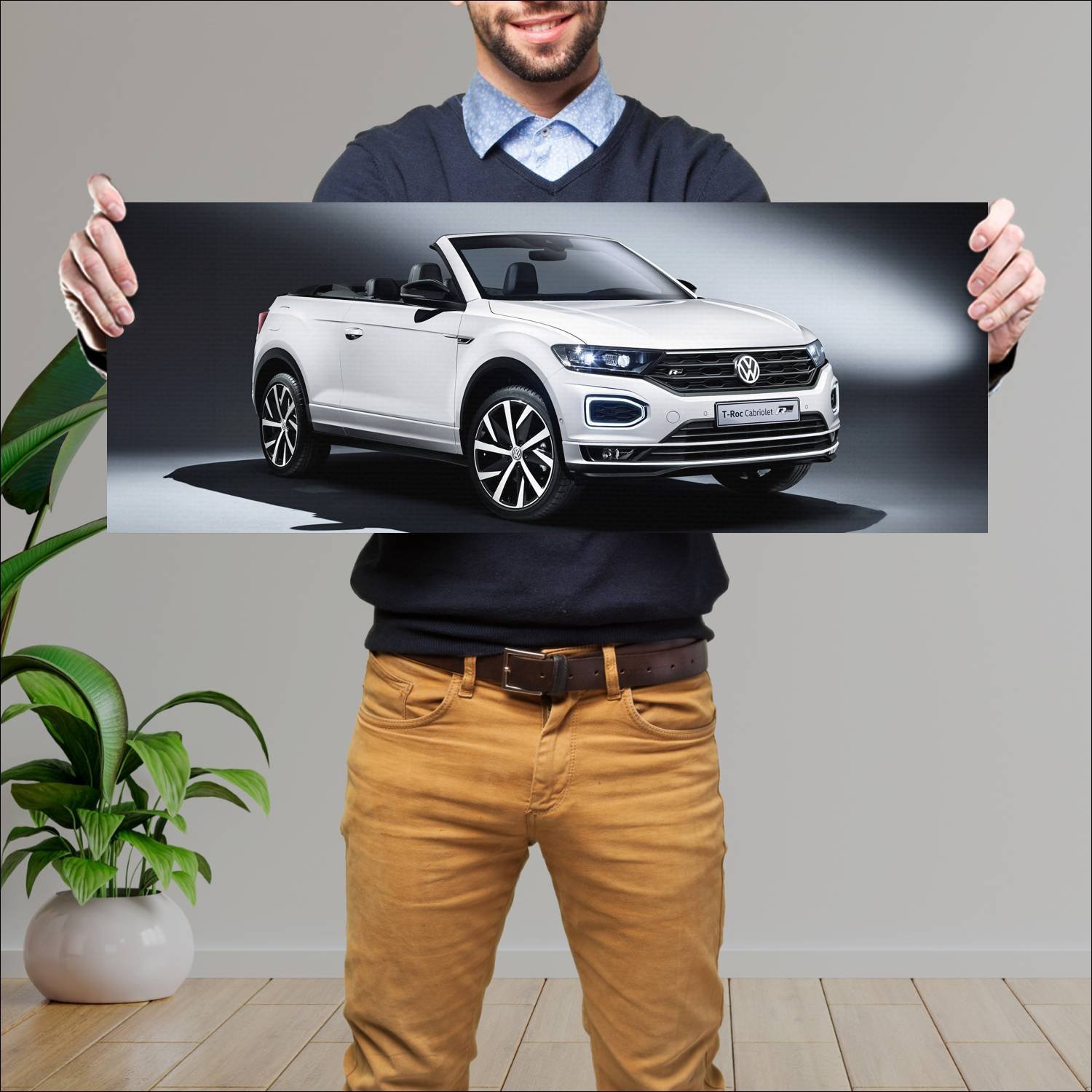 Cuadro grande 30x80cm 2019 volkswagen t roc cabrio 718 Volkswagen