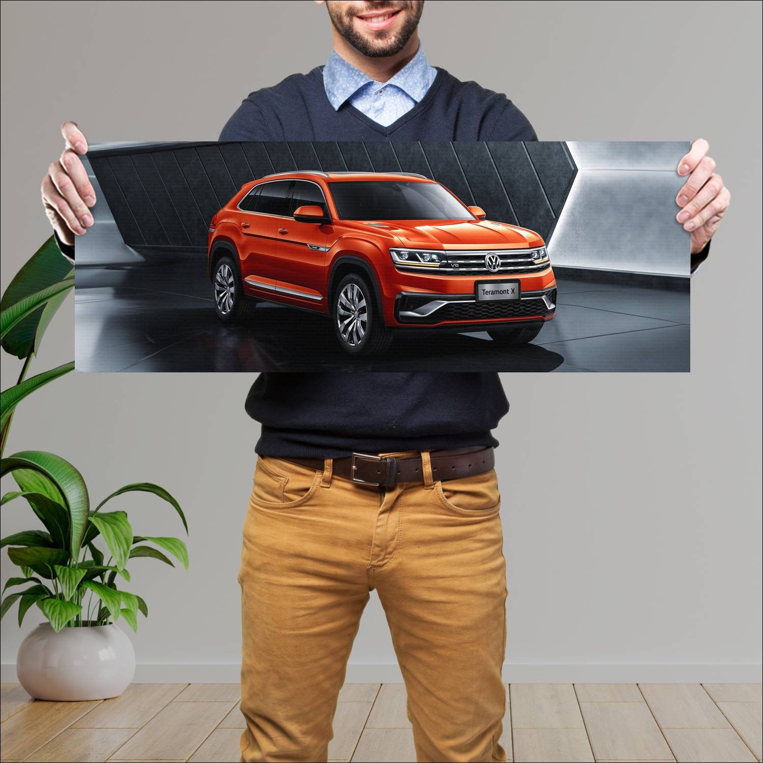 Cuadro grande 30x80cm 2019 volkswagen teramont x c 721 Volkswagen