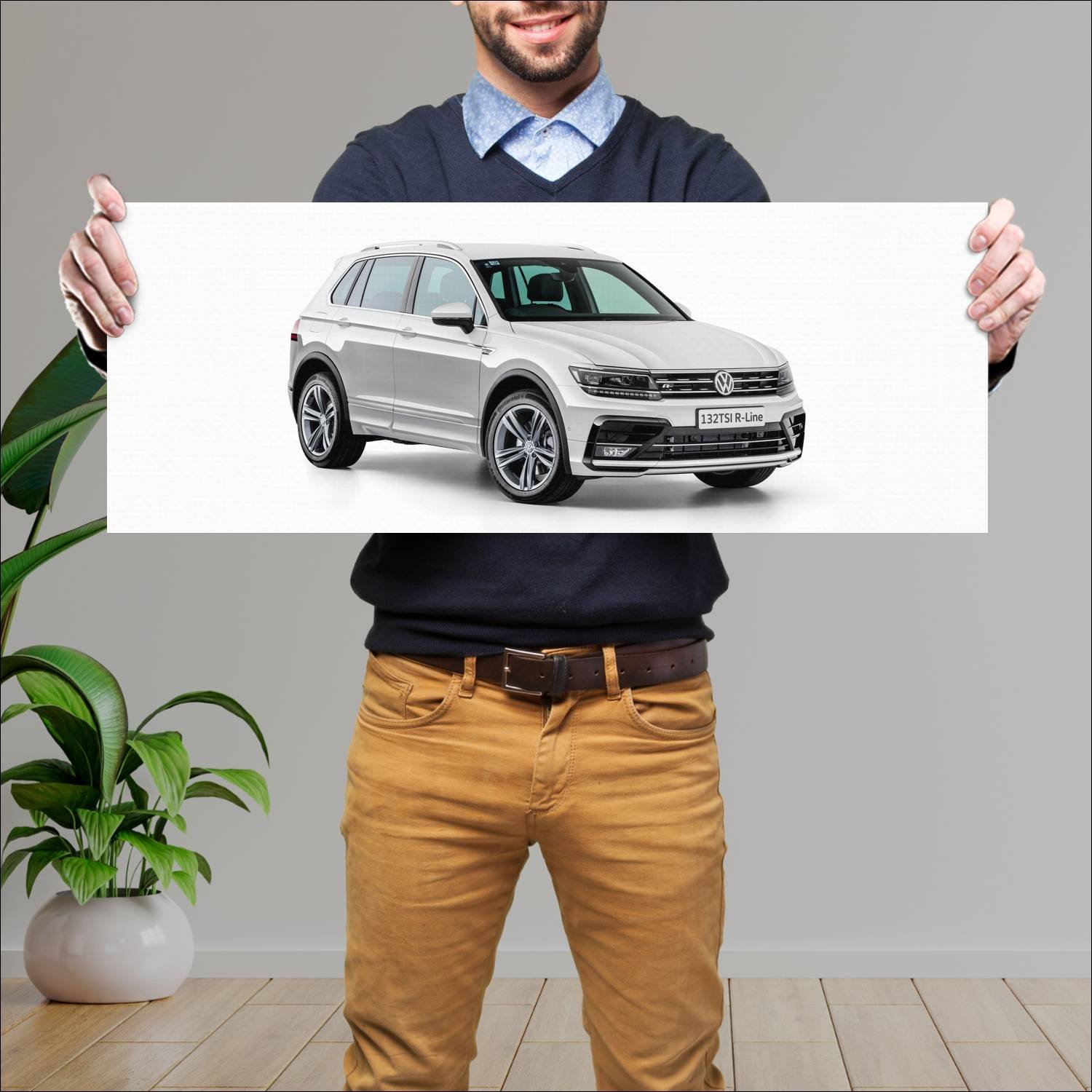 Cuadro grande 30x80cm 2019 volkswagen tiguan r lin 723 Volkswagen