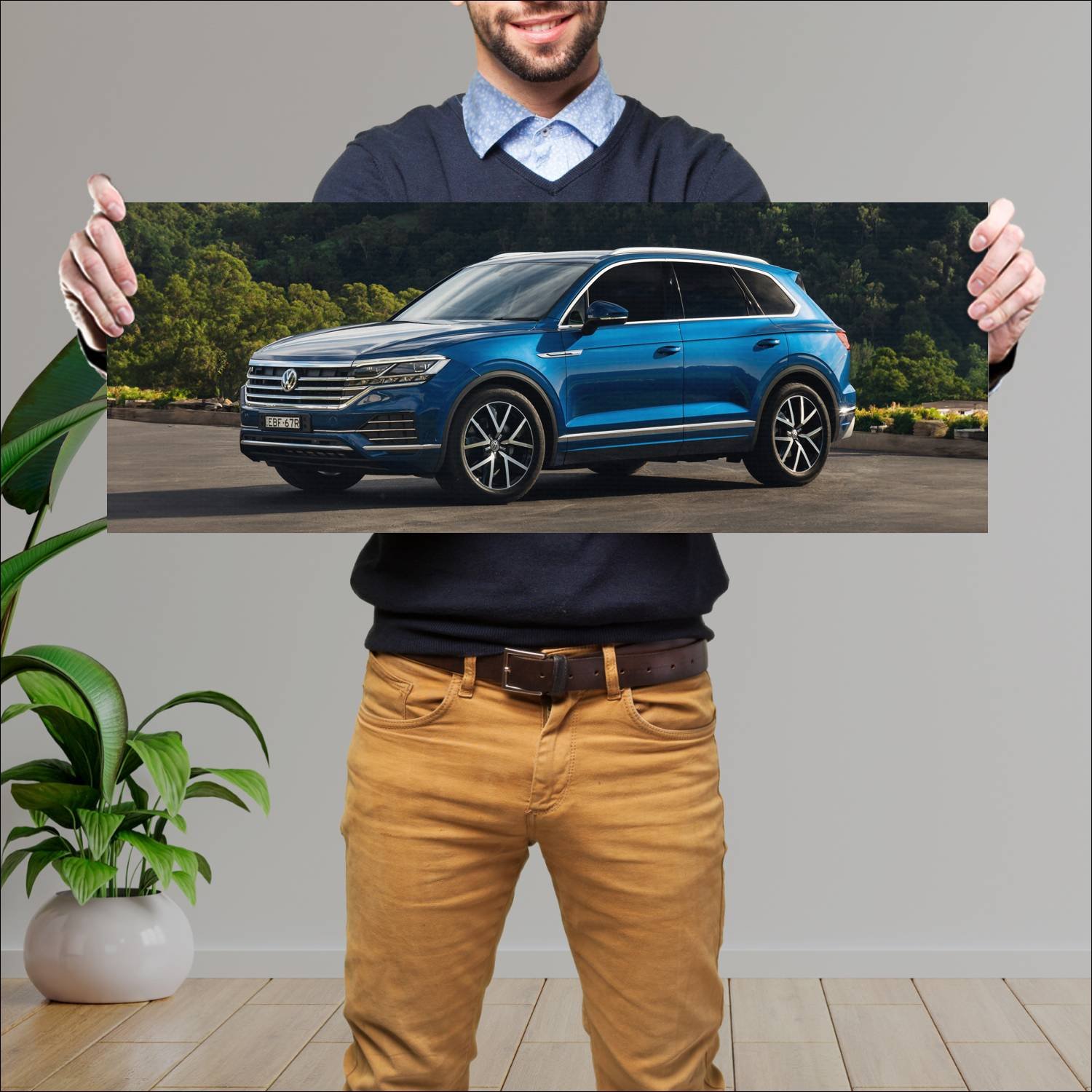 Cuadro grande 30x80cm 2019 volkswagen touareg laun 724 Volkswagen