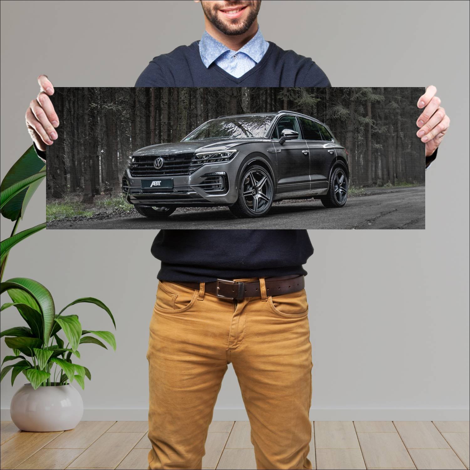 Cuadro grande 30x80cm 2019 volkswagen touareg r li 727 Volkswagen