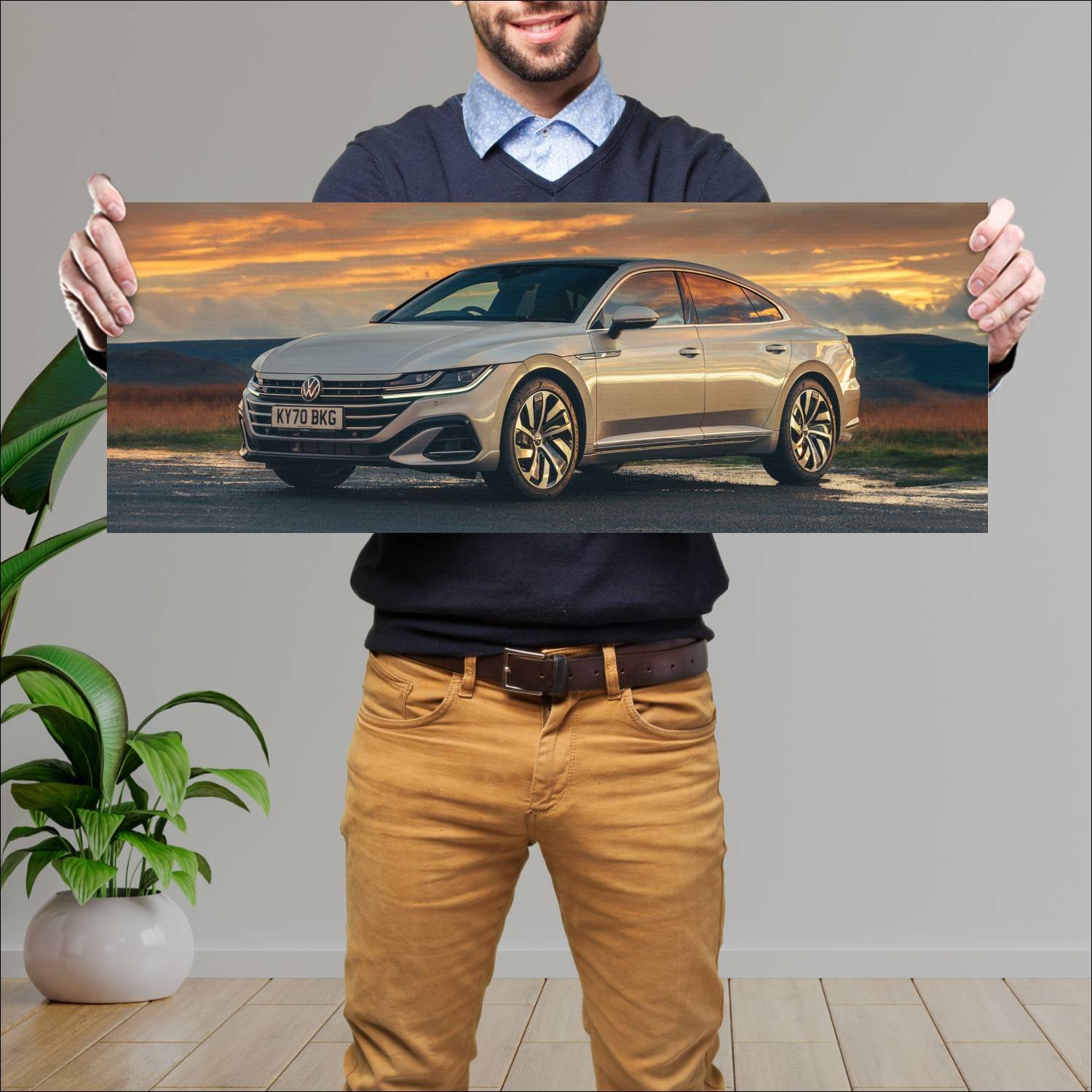 Cuadro grande 30x80cm 2020 volkswagen arteon r lin 745 Volkswagen