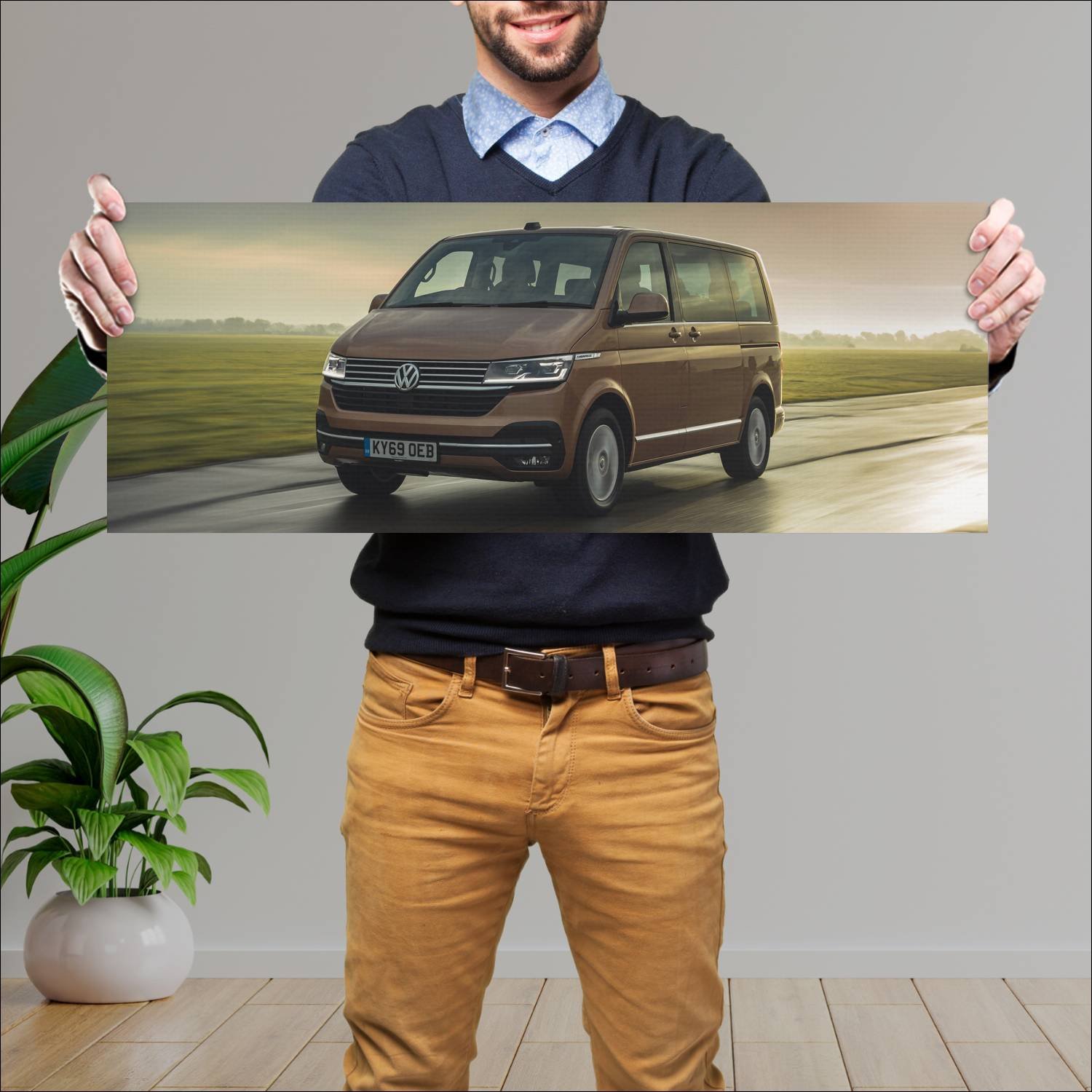 Cuadro grande 30x80cm 2020 volkswagen caravelle uk 756 Volkswagen