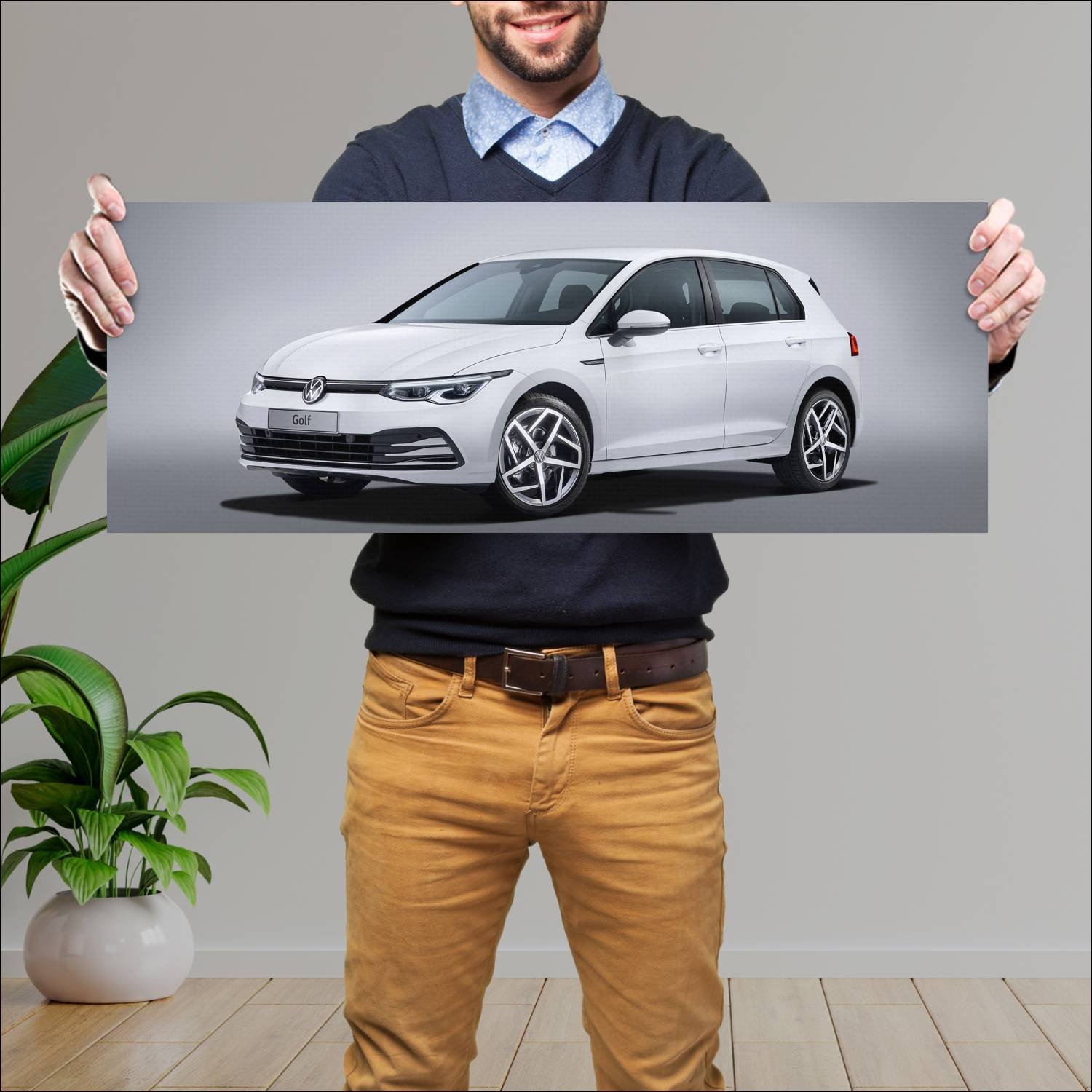 Cuadro grande 30x80cm 2020 volkswagen golf auto 764 Volkswagen