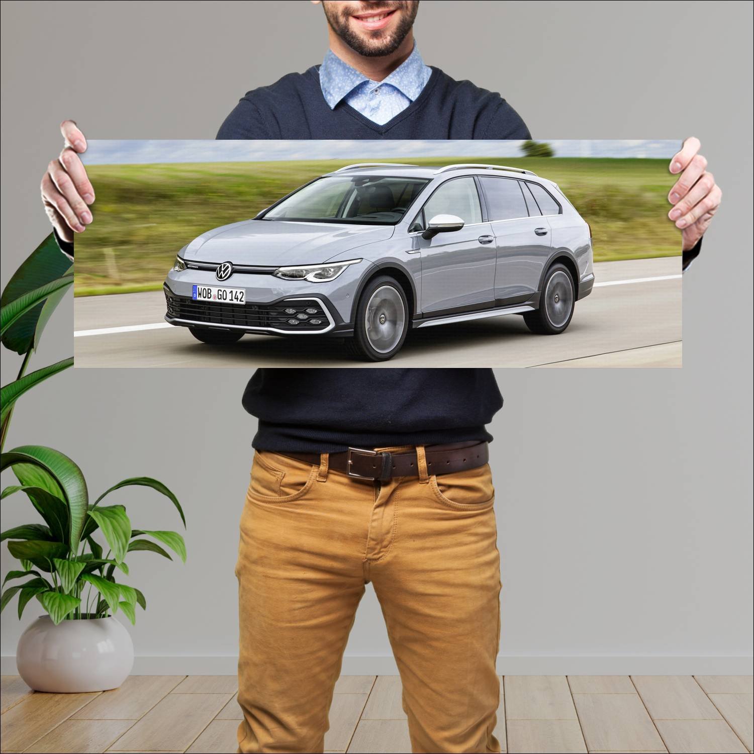 Cuadro grande 30x80cm 2020 volkswagen golf alltrac 765 Volkswagen