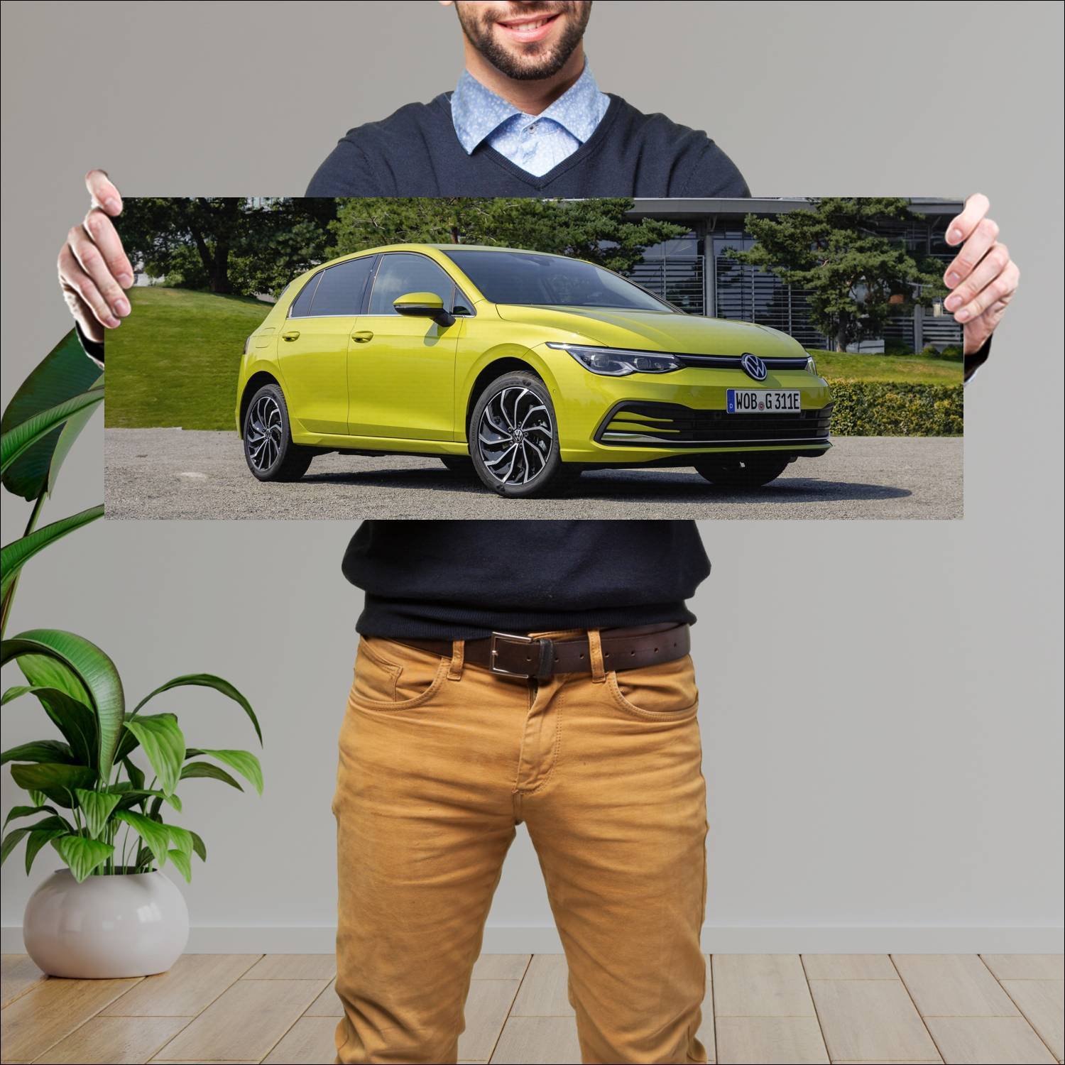 Cuadro grande 30x80cm 2020 volkswagen golf ehybrid 769 Volkswagen