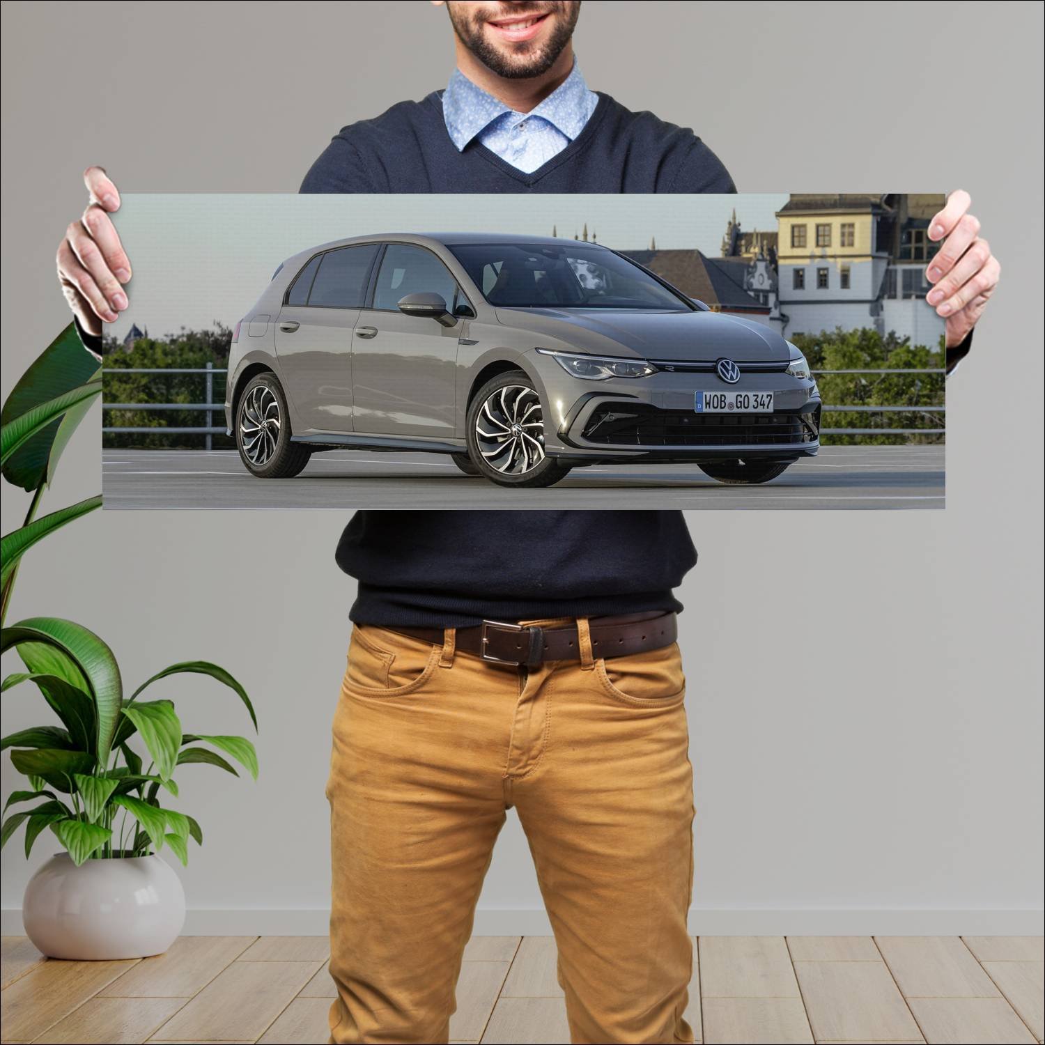 Cuadro grande 30x80cm 2020 volkswagen golf mild hy 783 Volkswagen