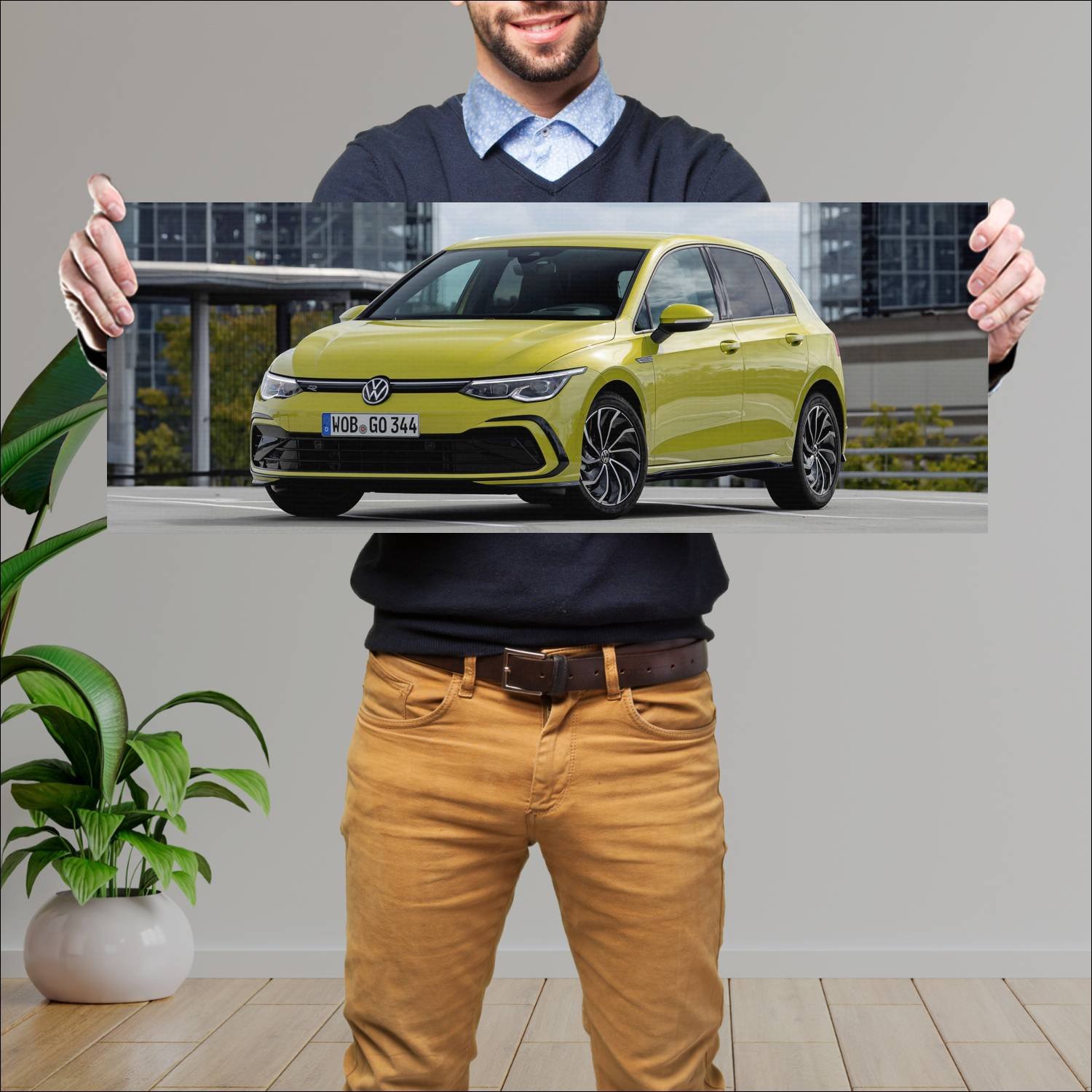 Cuadro grande 30x80cm 2020 volkswagen golf mild hy 784 Volkswagen