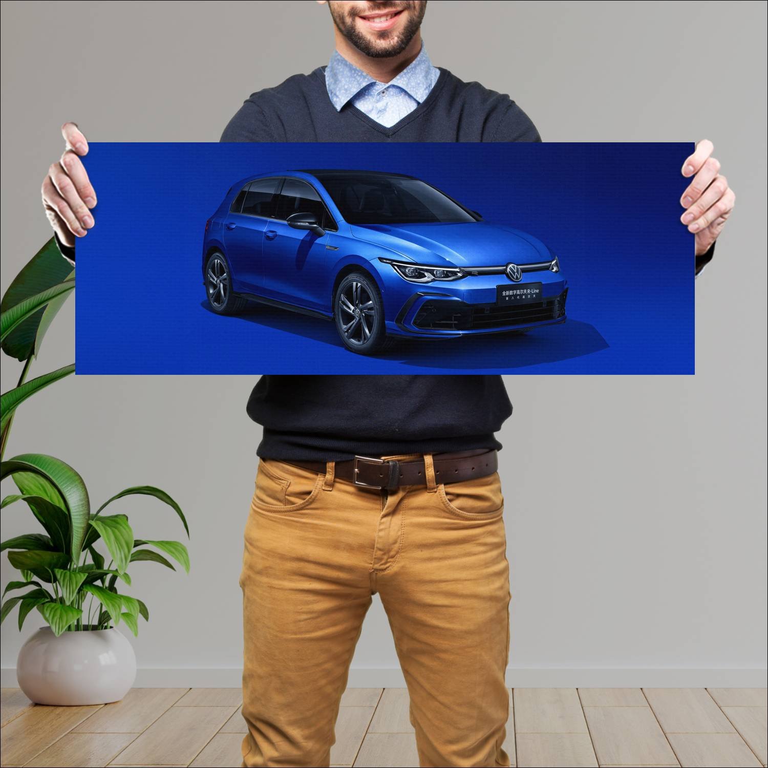 Cuadro grande 30x80cm 2020 volkswagen golf r line 789 Volkswagen