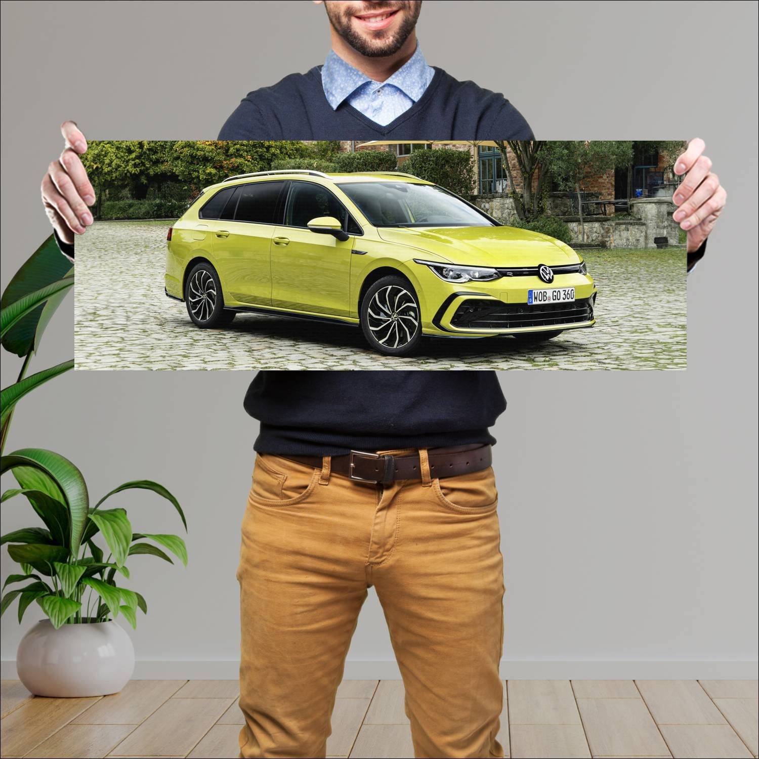 Cuadro grande 30x80cm 2020 volkswagen golf variant 792 Volkswagen