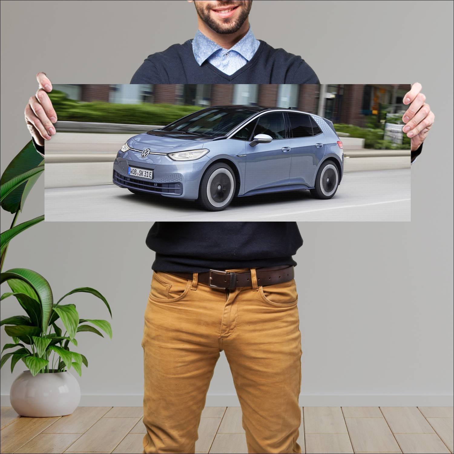 Cuadro grande 30x80cm 2020 volkswagen id 3 auto 793 Volkswagen