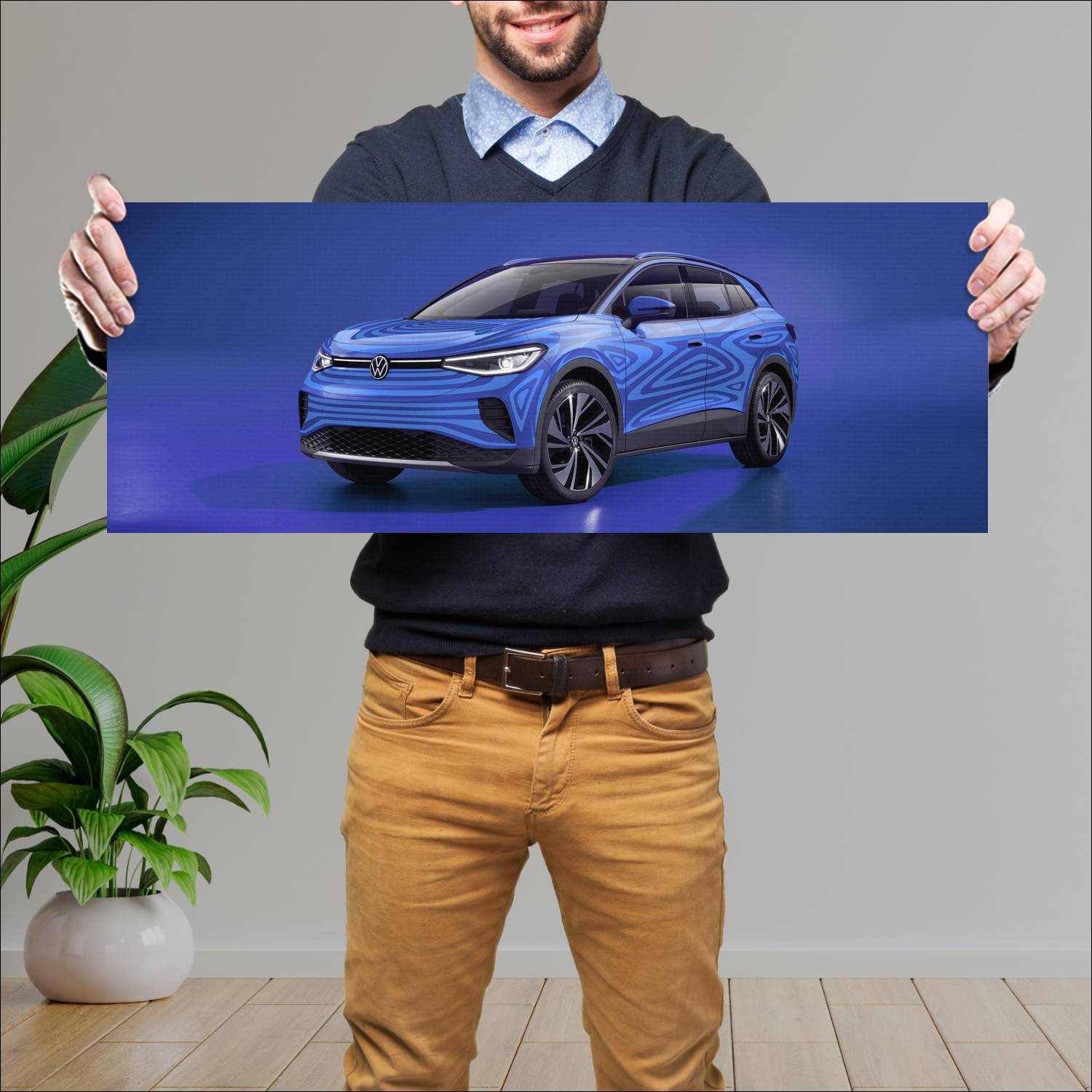Cuadro grande 30x80cm 2020 volkswagen id 4 prototy 798 Volkswagen