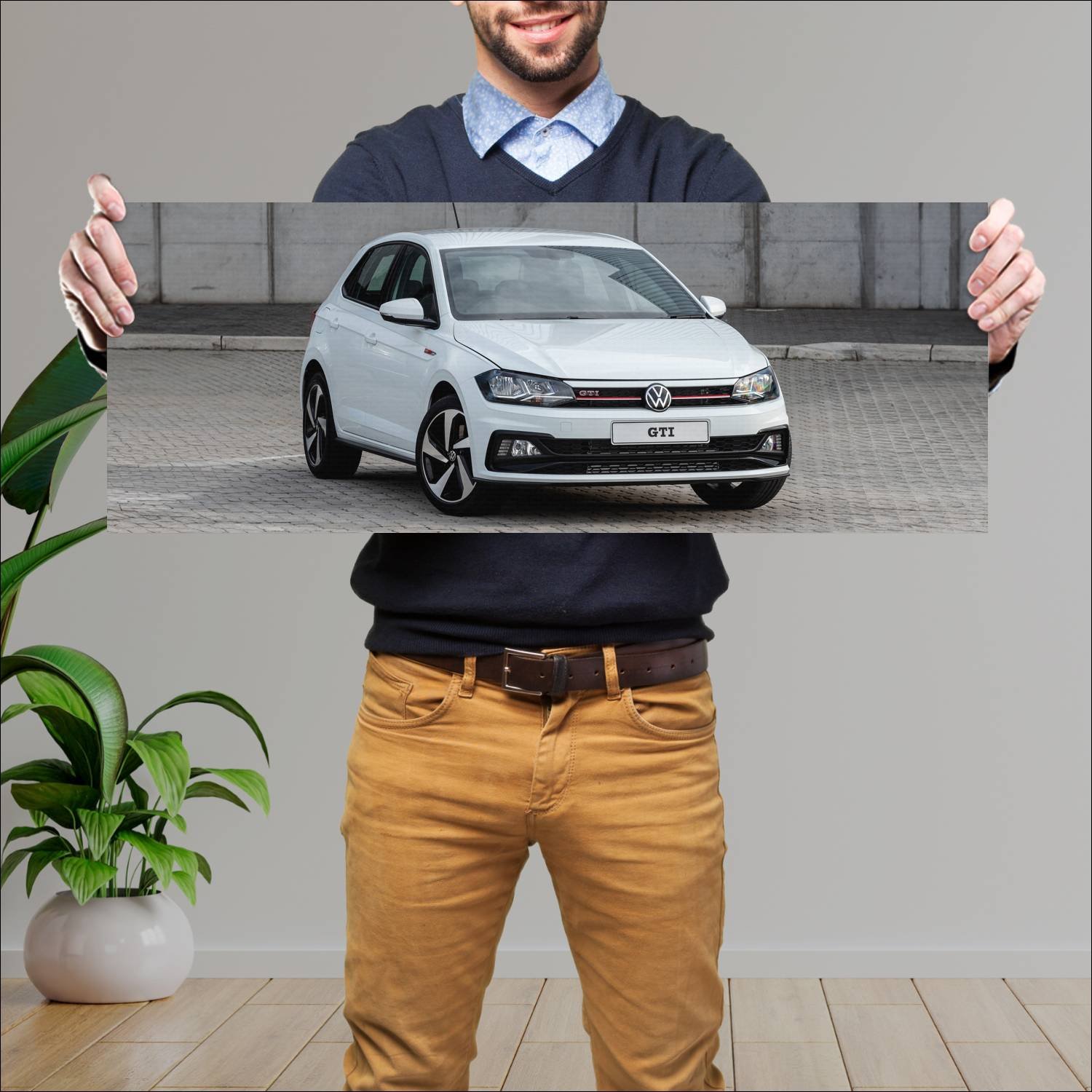 Cuadro grande 30x80cm 2020 volkswagen polo gti za 808 Volkswagen