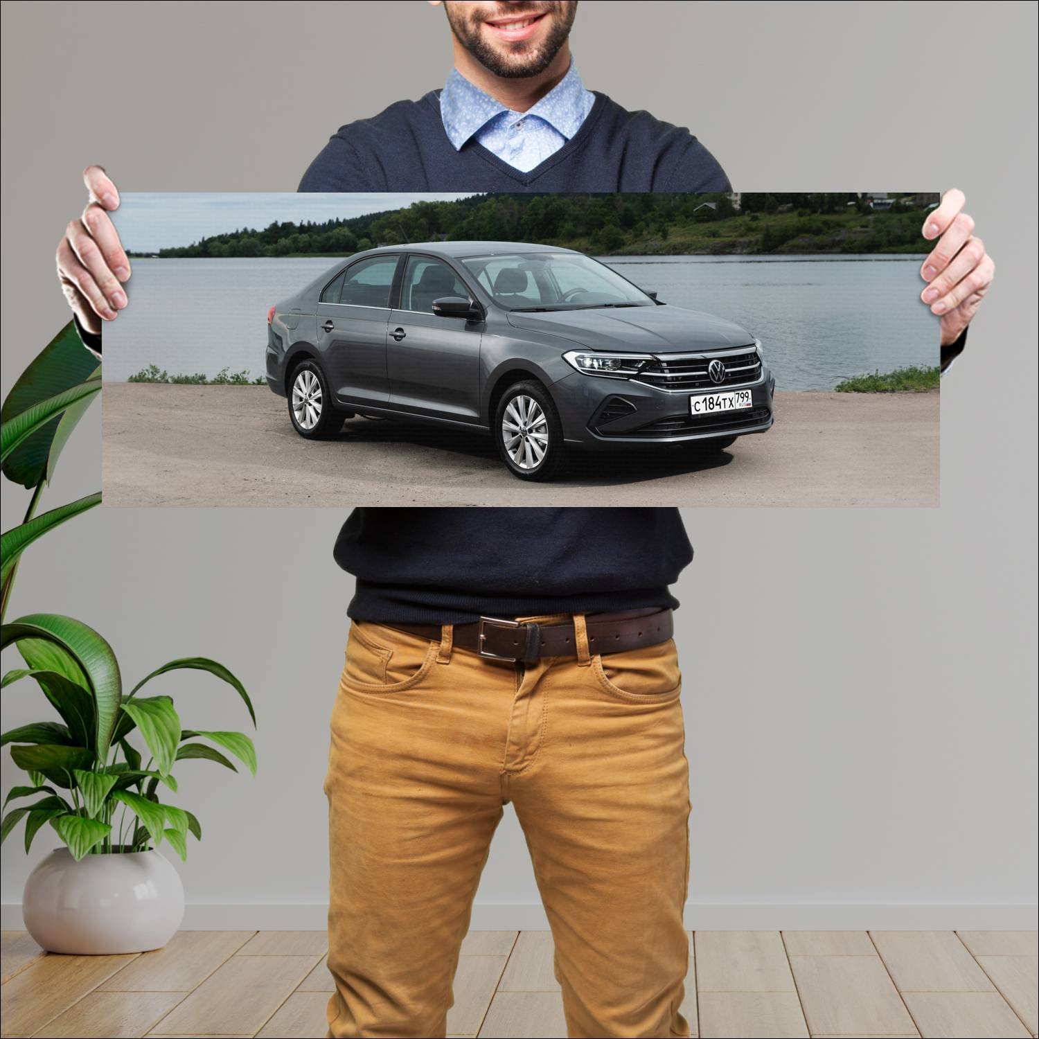 Cuadro grande 30x80cm 2020 volkswagen polo liftbac 810 Volkswagen