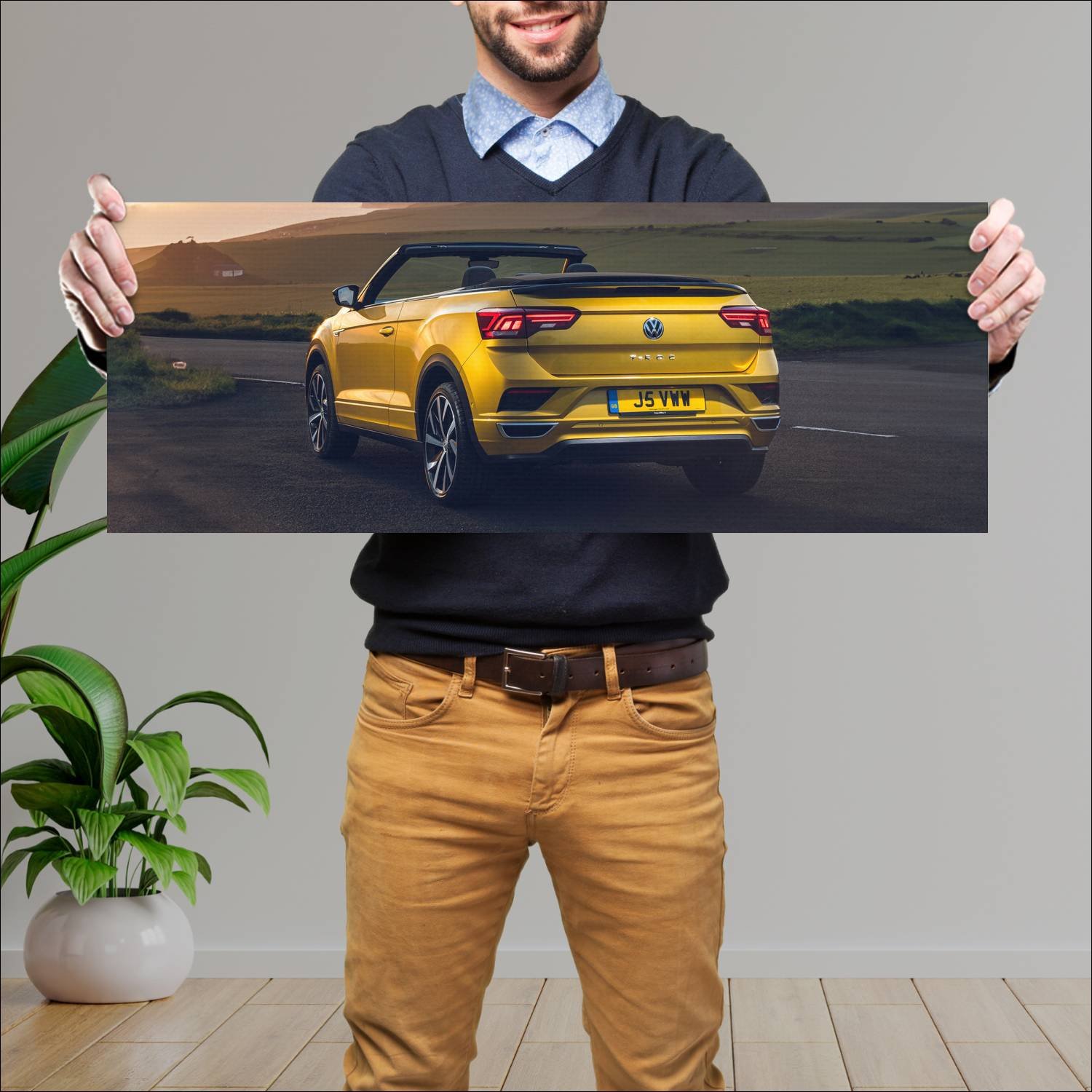 Cuadro grande 30x80cm 2020 volkswagen t roc cabrio 815 Volkswagen