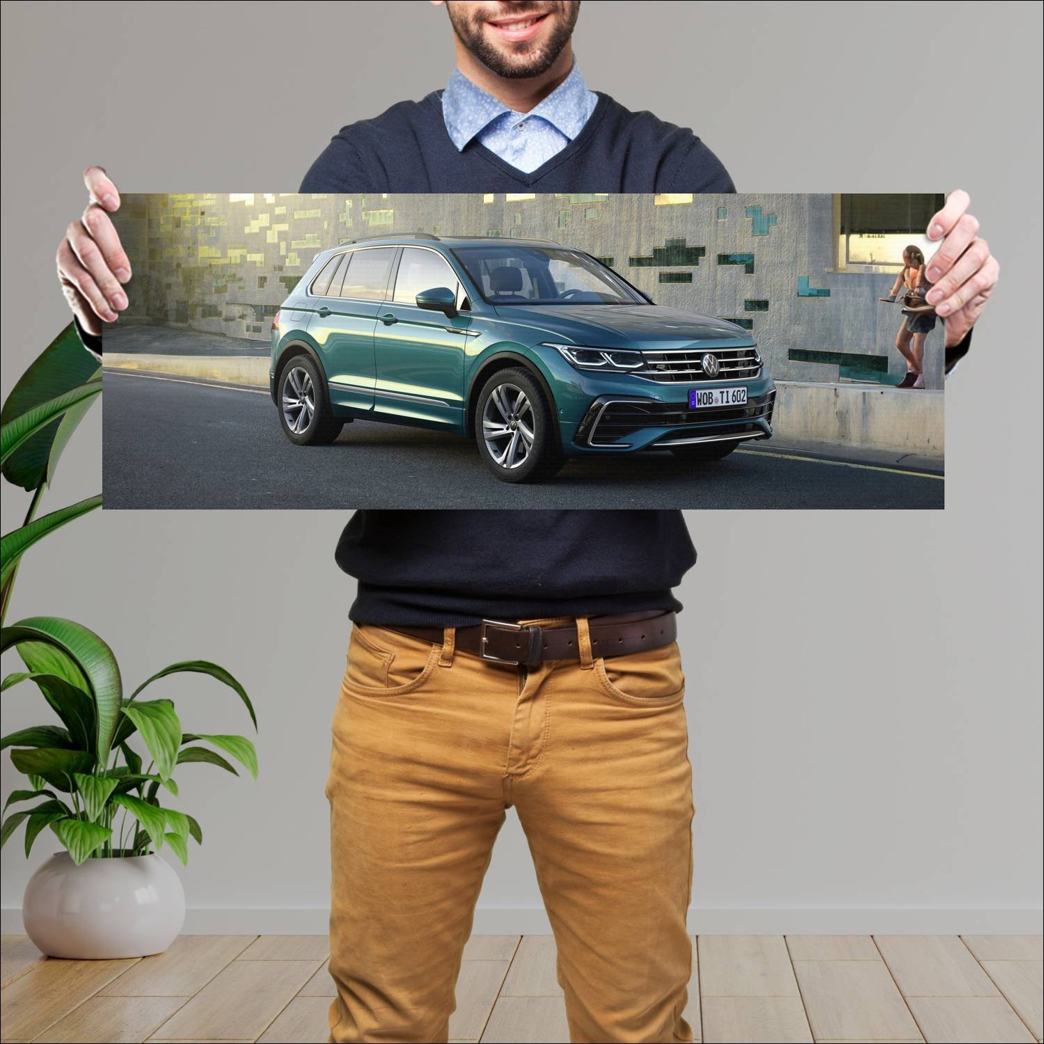 Cuadro grande 30x80cm 2020 volkswagen tiguan r lin 829 Volkswagen