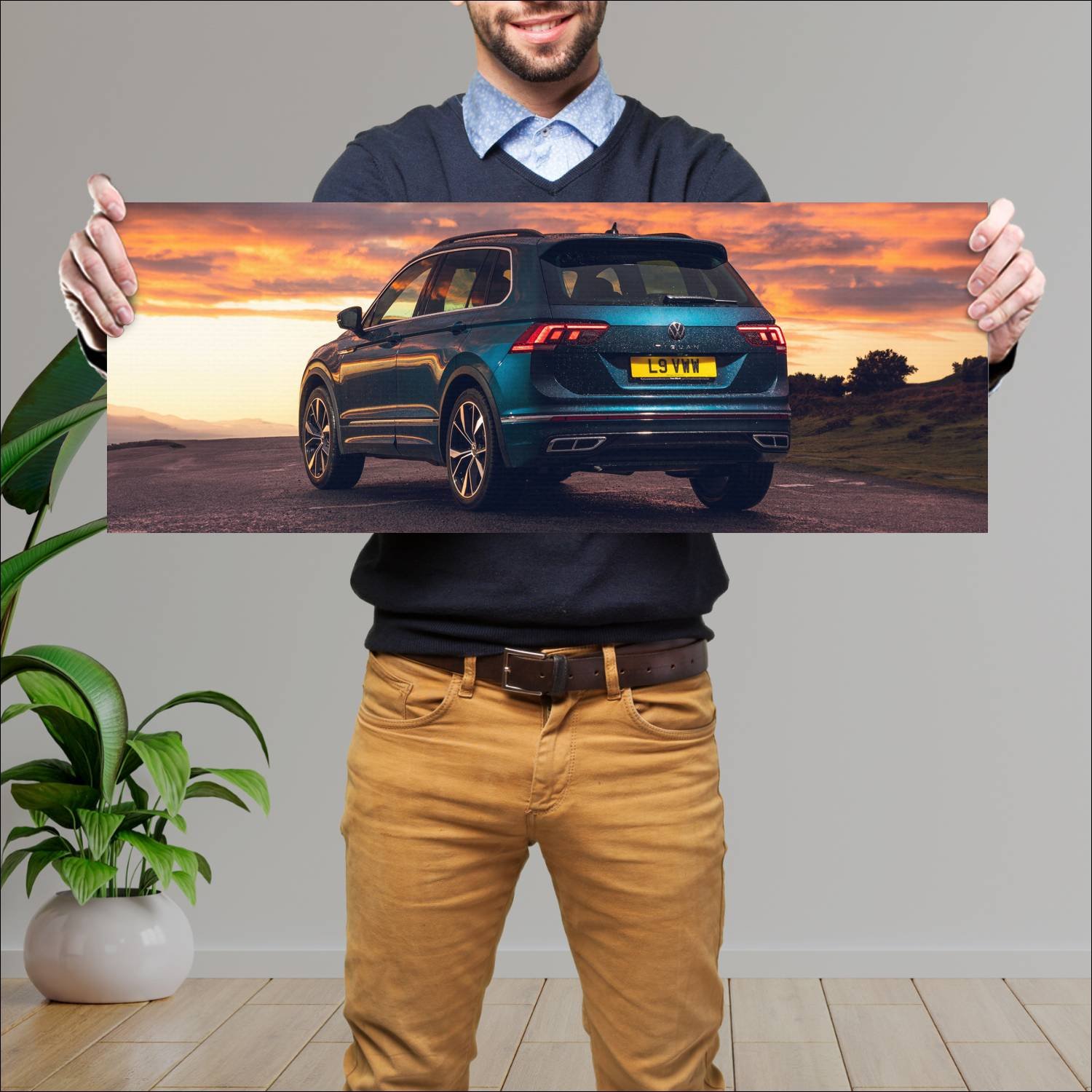 Cuadro grande 30x80cm 2020 volkswagen tiguan r lin 830 Volkswagen