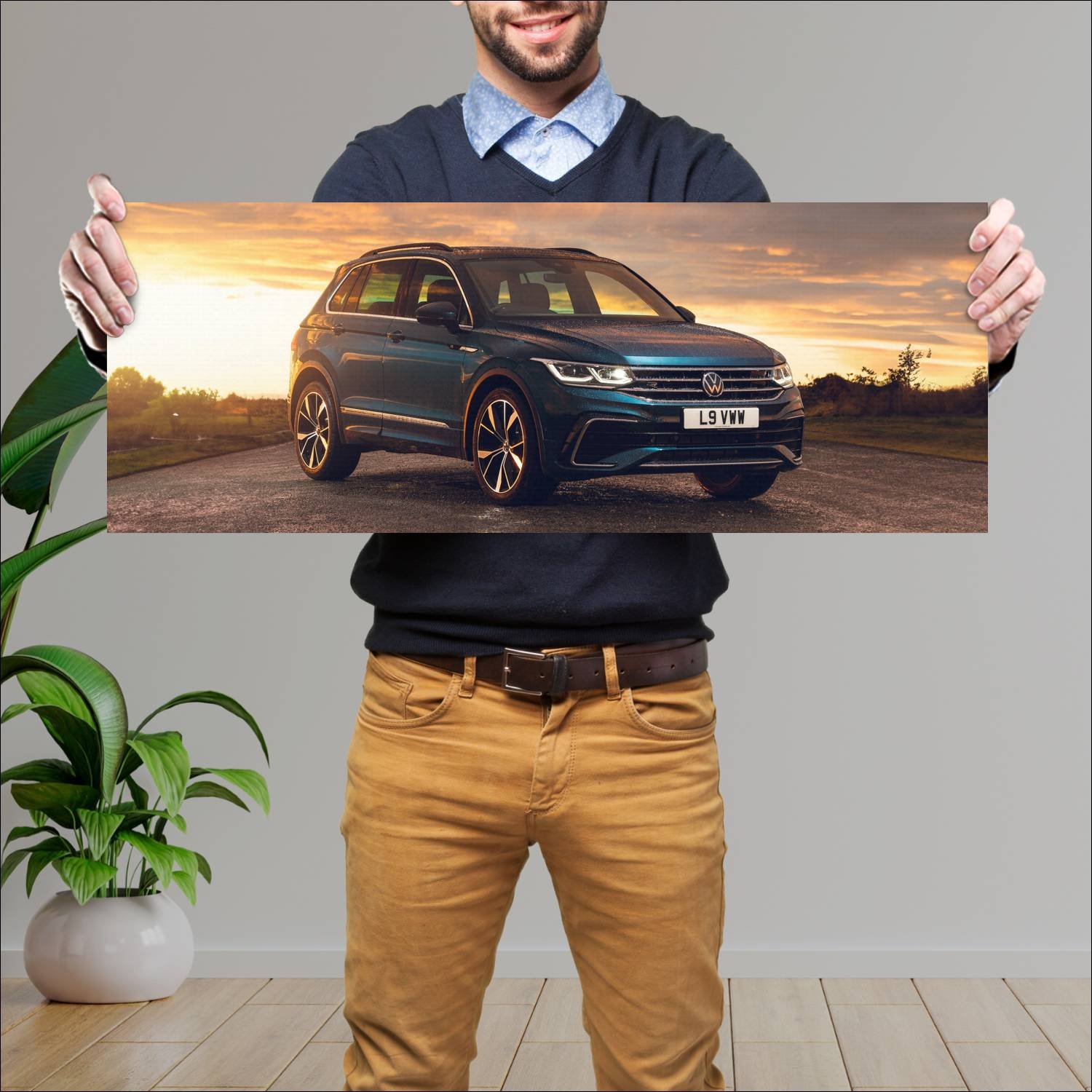 Cuadro grande 30x80cm 2020 volkswagen tiguan r lin 831 Volkswagen