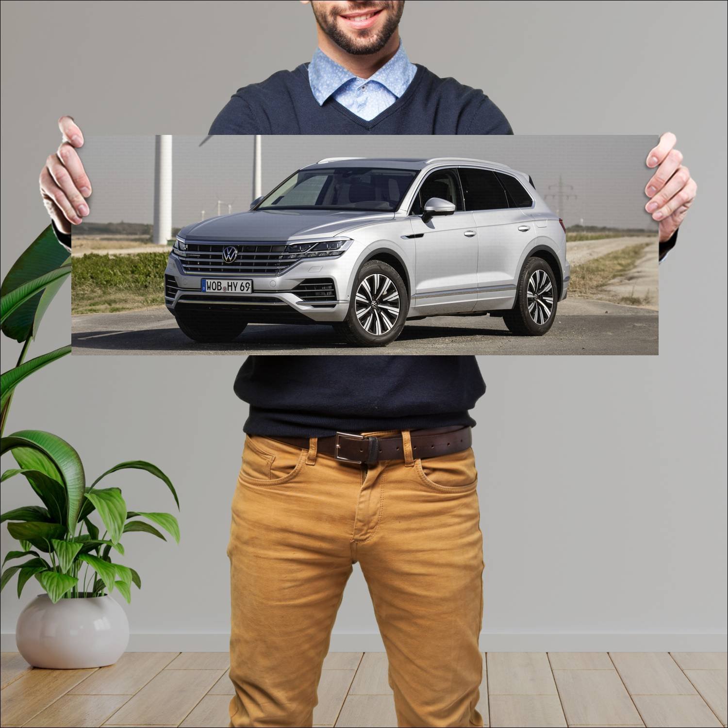 Cuadro grande 30x80cm 2020 volkswagen touareg ehyb 835 Volkswagen