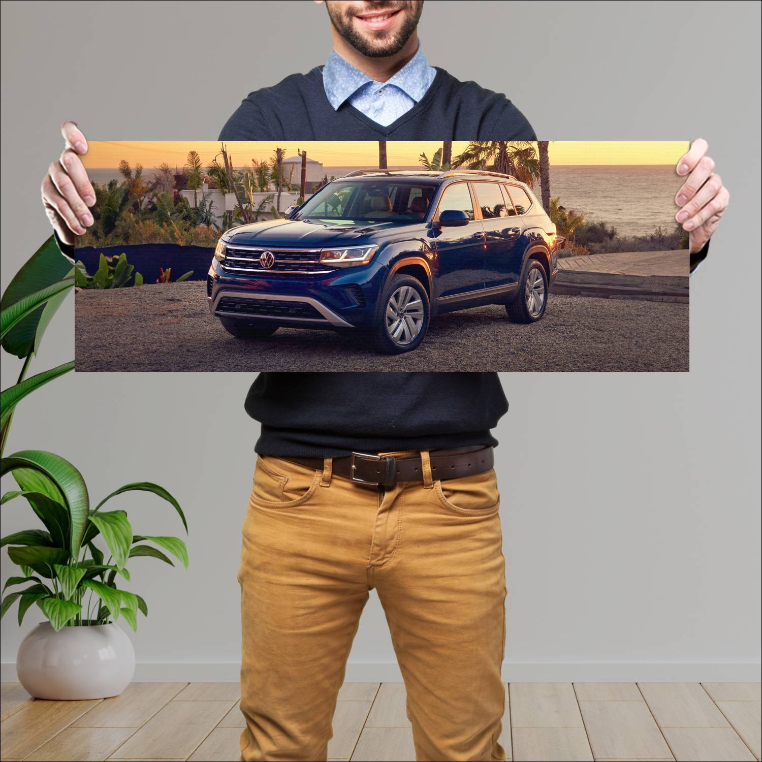 Cuadro grande 30x80cm 2021 volkswagen atlas auto 846 Volkswagen