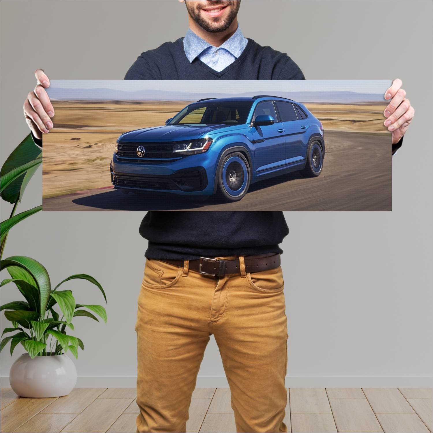 Cuadro grande 30x80cm 2021 volkswagen atlas cross 847 Volkswagen