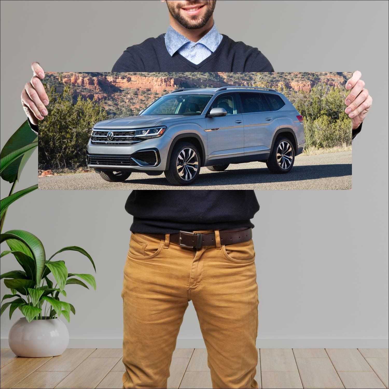 Cuadro grande 30x80cm 2021 volkswagen atlas r line 848 Volkswagen