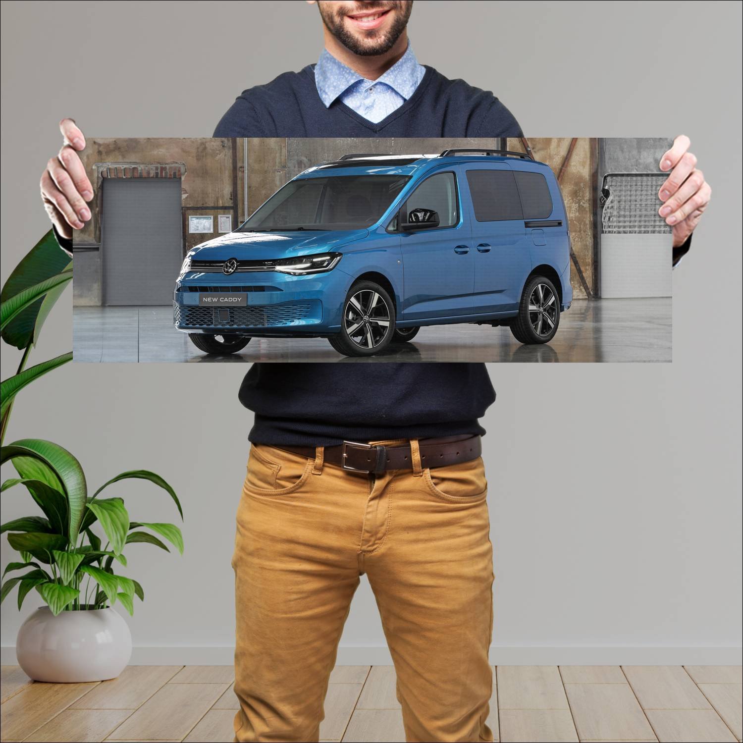 Cuadro grande 30x80cm 2021 volkswagen caddy auto 851 Volkswagen