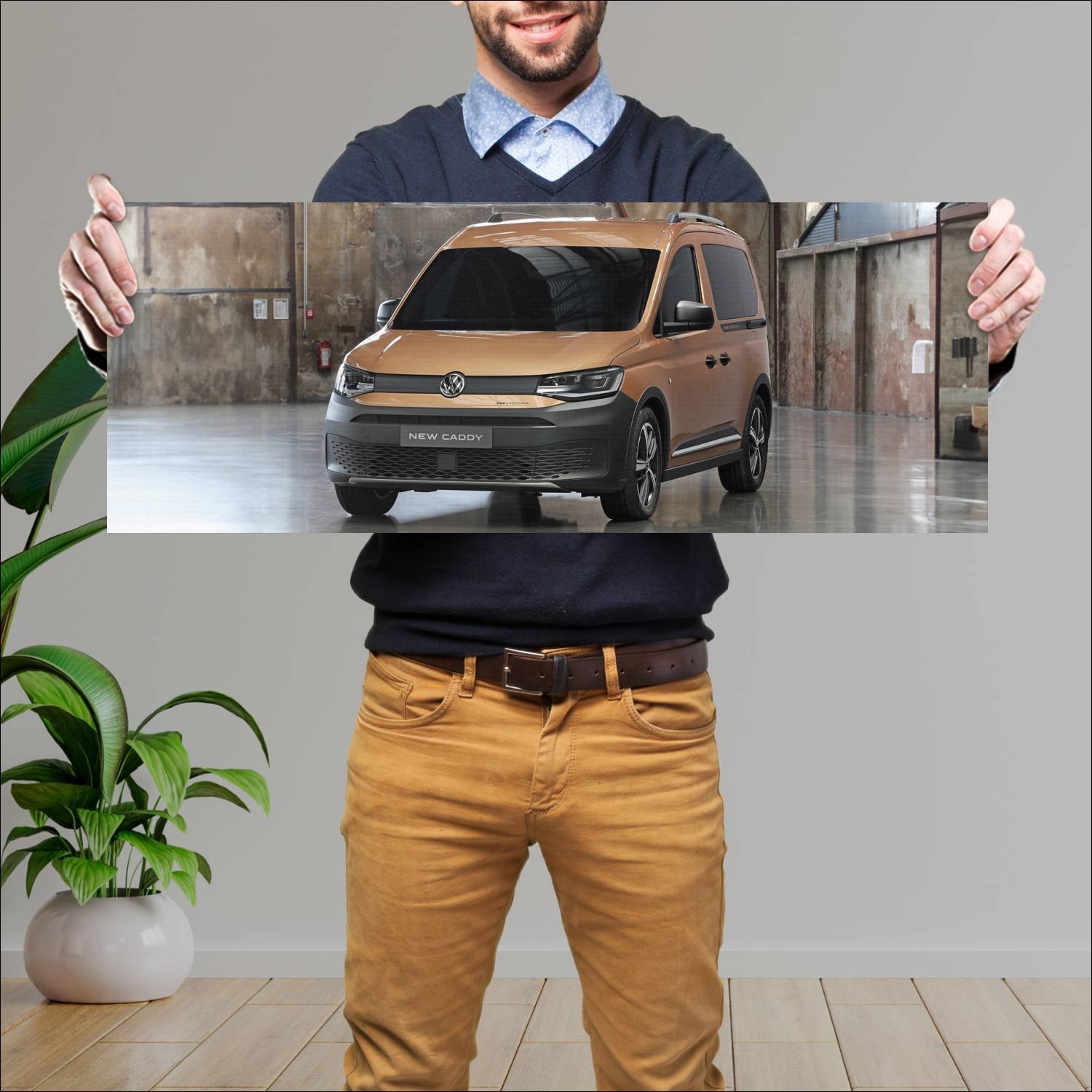 Cuadro grande 30x80cm 2021 volkswagen caddy paname 854 Volkswagen